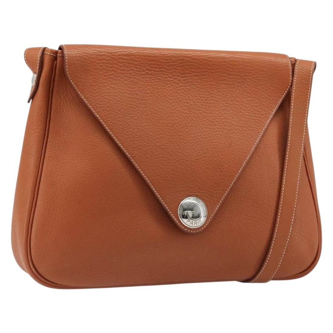 Hermes Christine Brown Leather Womens Shoulder Bag France: Hermes Christine Brown Leather Womens Shoulder Bag France Hermes Christine shoulder bag in brown leather with silver-tone accents. Made in France, this women's shoulder bag is offered without the orig
