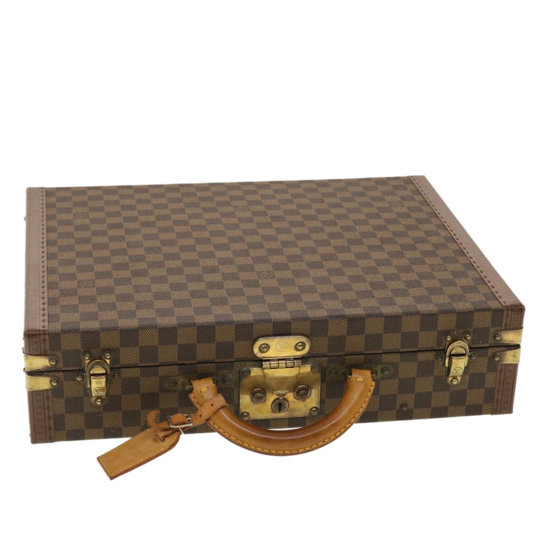 Louis Vuitton Damier Ebene Canvas President Trunk with Dust Bag Name Tag: Louis Vuitton Damier Ebene Canvas President Trunk with Dust Bag Name Tag Louis Vuitton Damier Ebene President Trunk in Damier Ebene canvas, made in France. It comes with a dust bag and name tag. The t