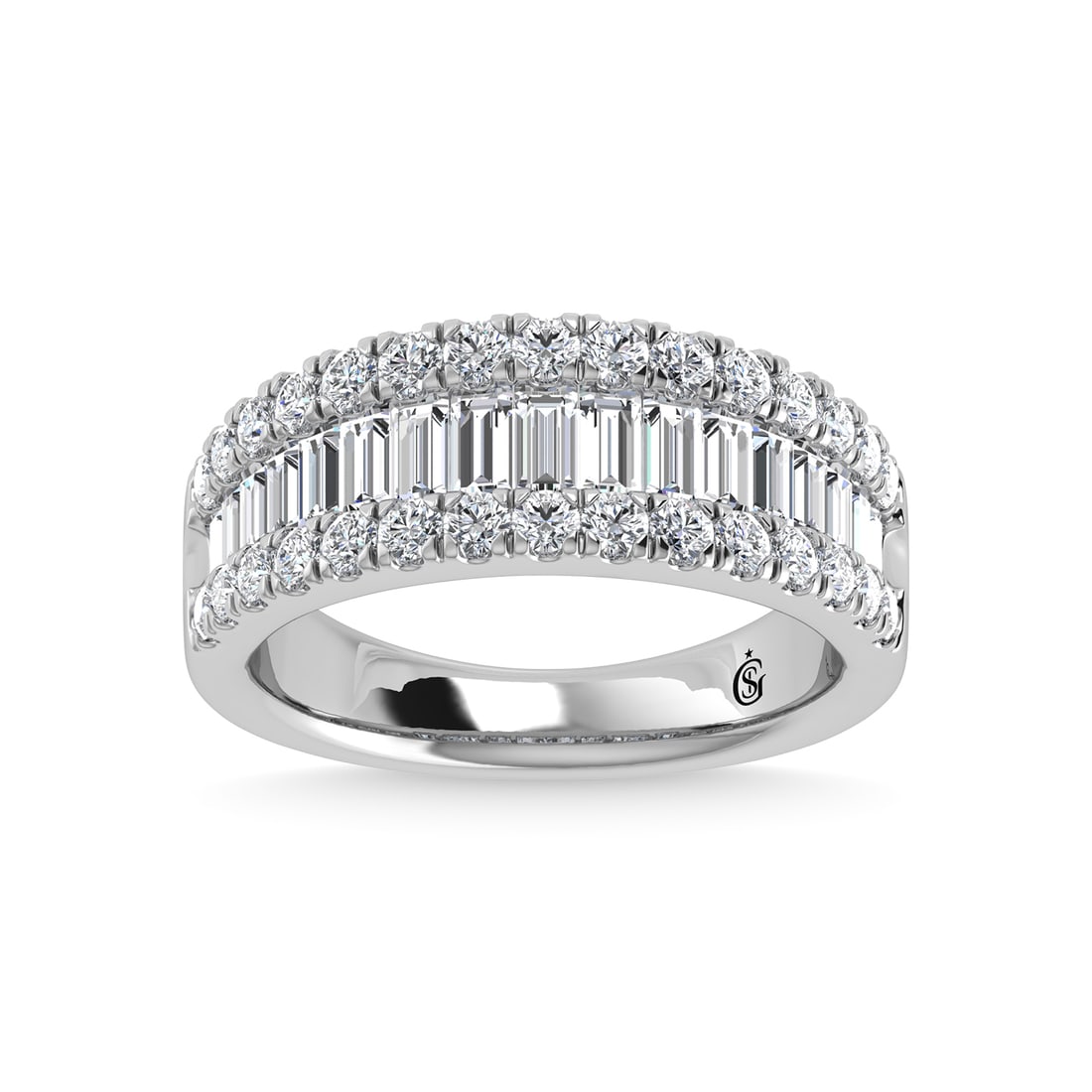 14K White Gold Lab Grown Diamond 2 Ct.Tw. Wedding Band: 14K White Gold Lab Grown Diamond 2 Ct.Tw. Wedding Band This luxurious wedding band is crafted in 14K white gold and set with 2 Ct.Tw. of lab grown diamonds, offering bold brilliance and timeless sophi