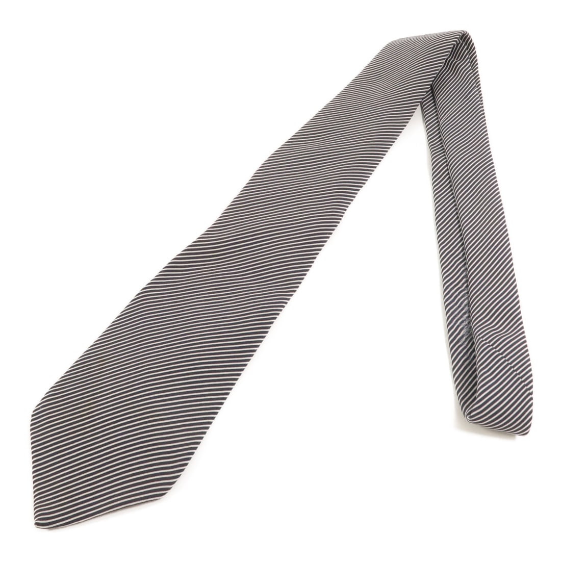 Armani Jacquard Stripe Silk Necktie Navy White (1 of 9)