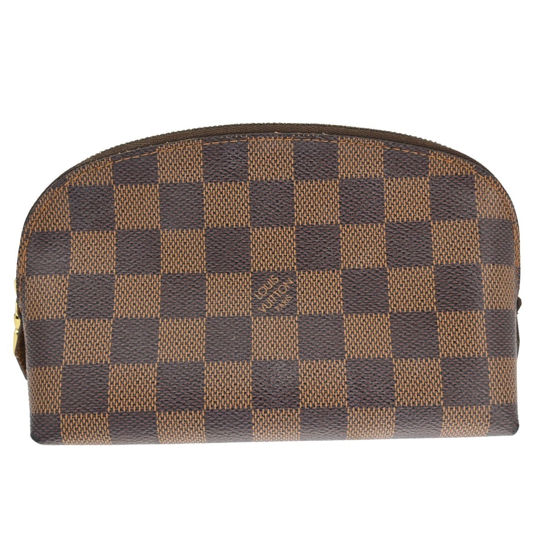 Louis Vuitton N47516 Pochette Cosmetic PM Damier Azur clutch: Louis Vuitton N47516 Pochette Cosmetic PM Damier Azur clutch Vintage Louis Vuitton Damier Pochette Cosmetic PM in Damier Azur Canvas and leather, made in Spain. This small clutch-style bag features a 