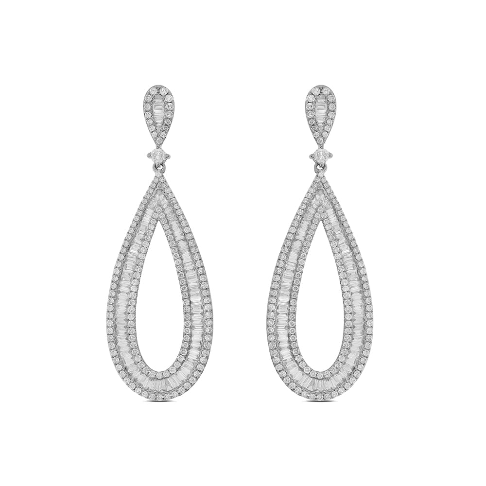14K White Gold Diamond 3 7/8 Ct.Tw Fashion Earrings: 14K White Gold Diamond 3 7/8 Ct.Tw Fashion Earrings 14k White Gold Stone Color: G-h Stone Clarity: Si This item may take 2-5 weeks for shipping. PLEASE NOTE: Framed, Large, or heavy items do not have 
