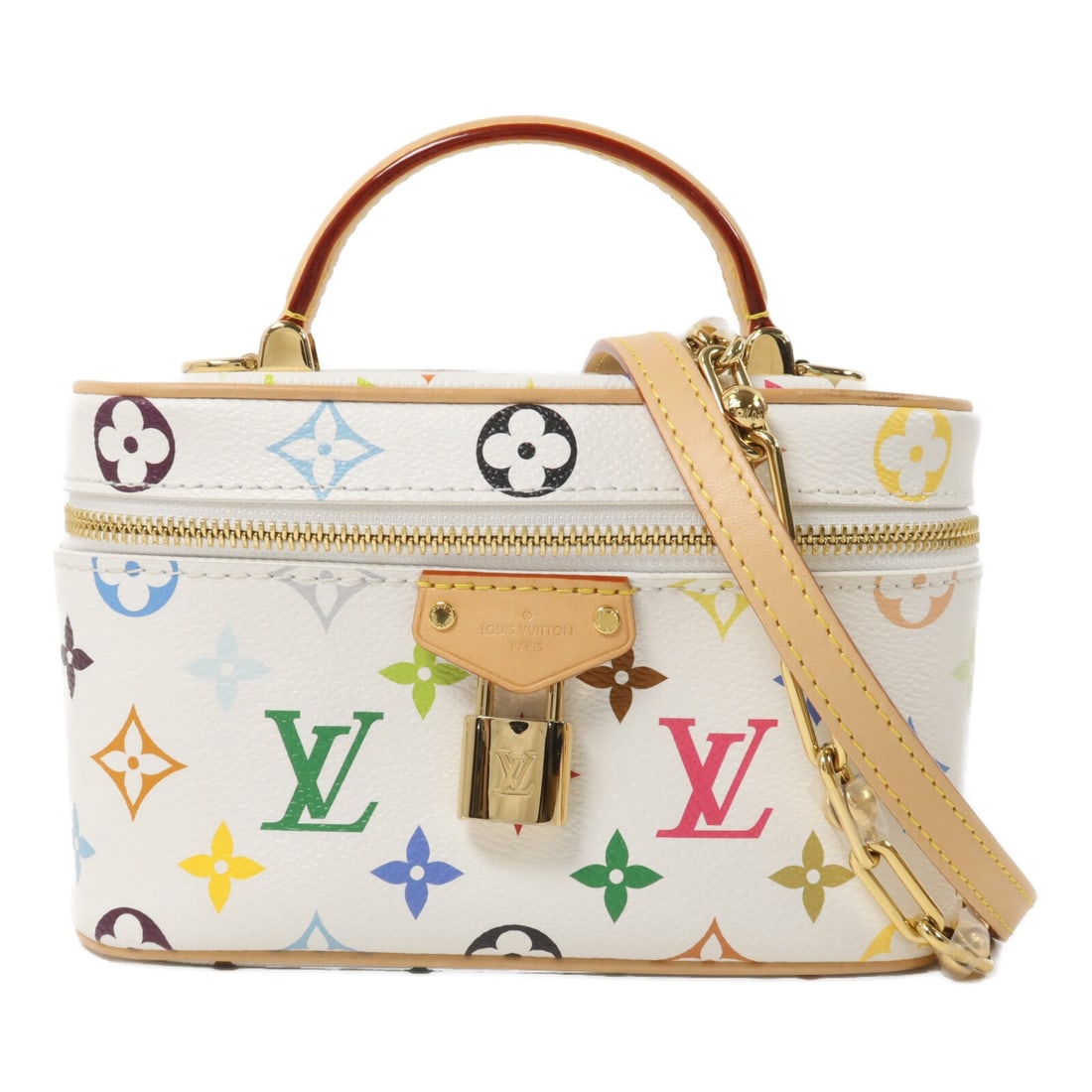 Louis Vuitton M13662 Vanity Chain Shoulder Bag Monogram Multicolore: Louis Vuitton M13662 Vanity Chain Shoulder Bag Monogram Multicolore Louis Vuitton Vanity Chain Shoulder Bag in Monogram Multicolore with PVC coated canvas construction. The bag is identified by model 