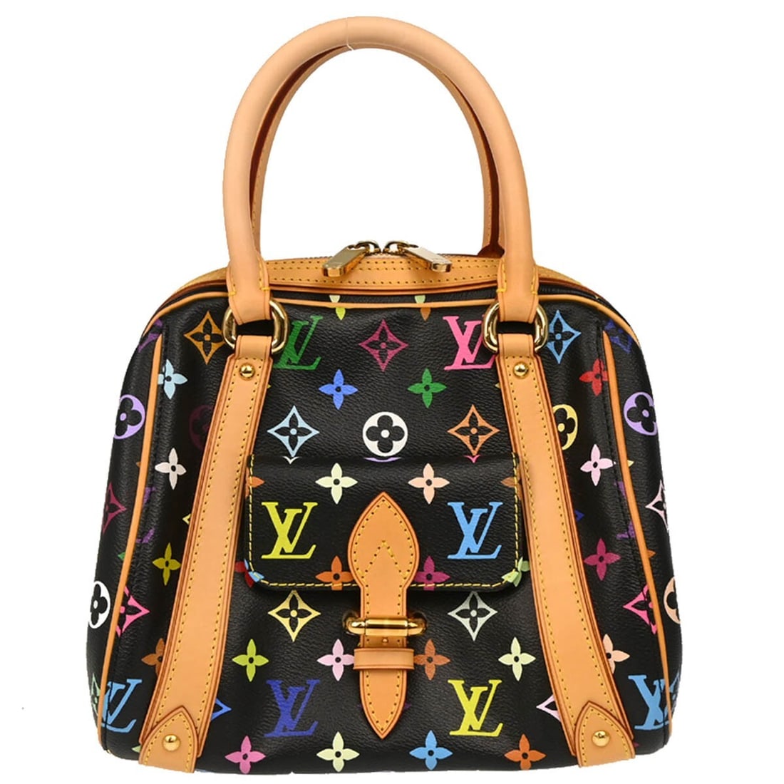 Louis Vuitton Priscilla M40097 Black Multicolor Monogram Canvas Handbag (1 of 10)