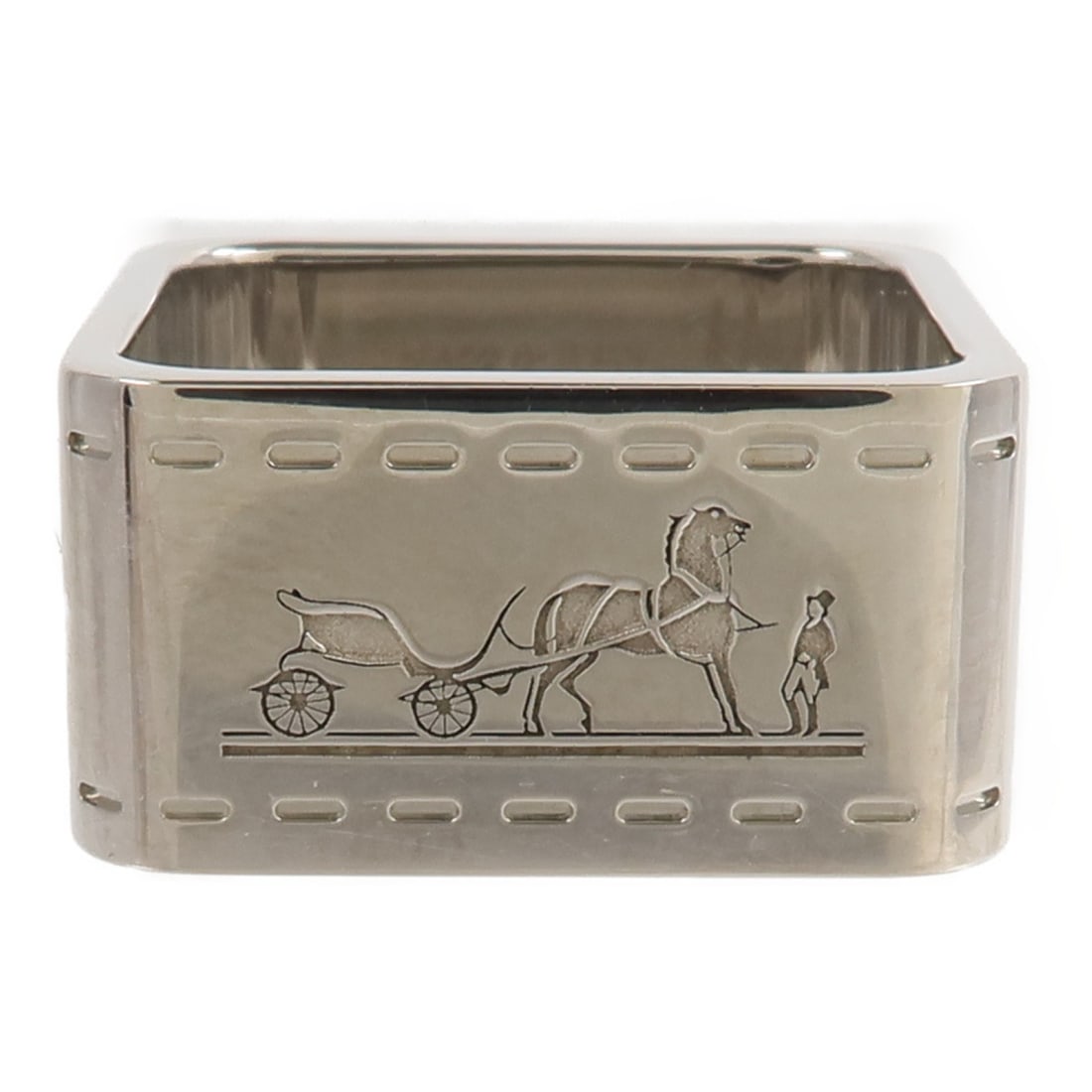 Hermes Silver Tone Metal Scarf Ring France: Hermes Silver Tone Metal Scarf Ring France Hermes PHW scarf ring in silver-tone metal. The item is listed as a women's regular-size accessory with no stone and no accessories included. Condition is AB