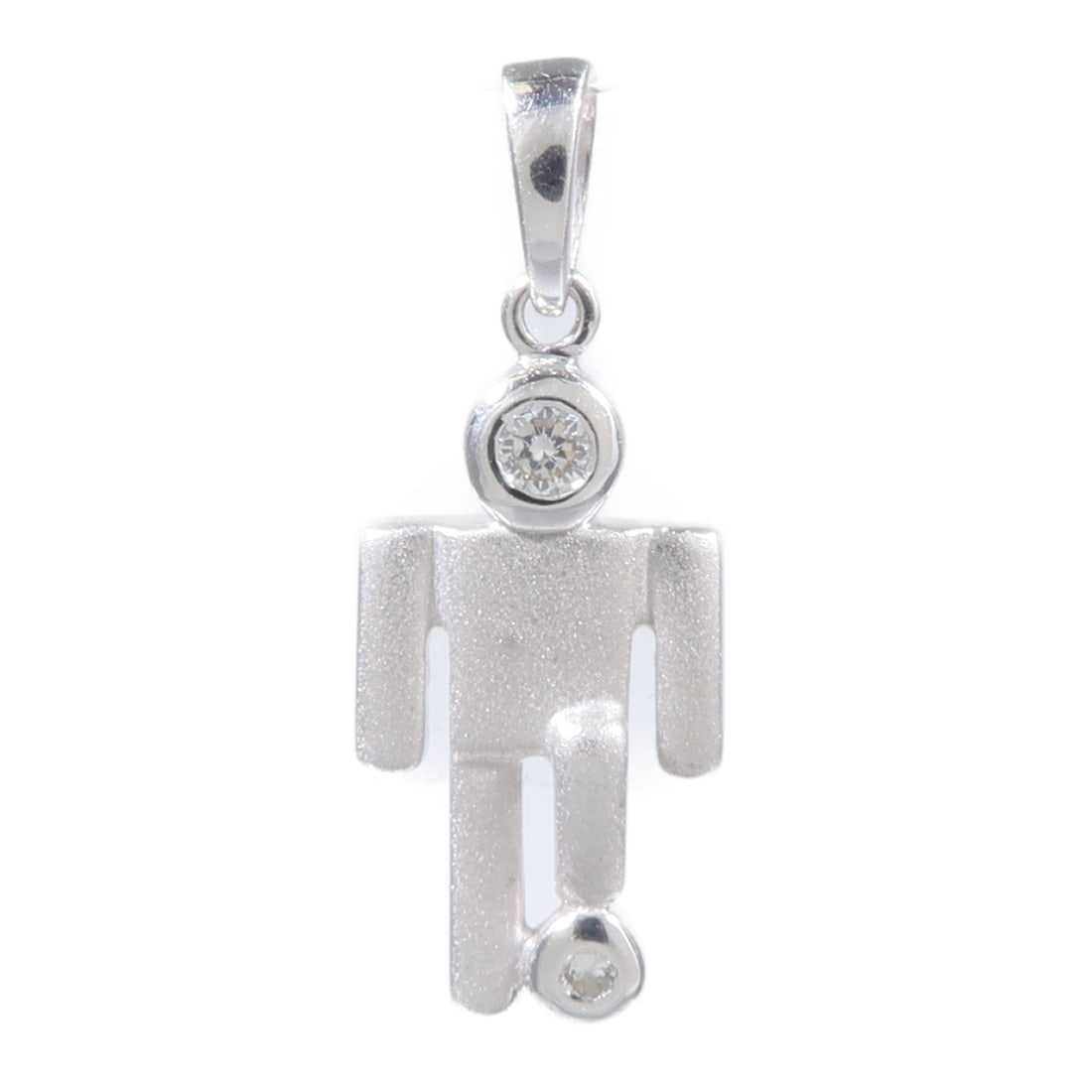 18K White Gold Diamond Pendant Top for Women: 18K White Gold Diamond Pendant Top for Women A women's pendant top in K18 white gold with diamond accents. The piece is described as clear in color and is offered in very good AB condition. Accessorie