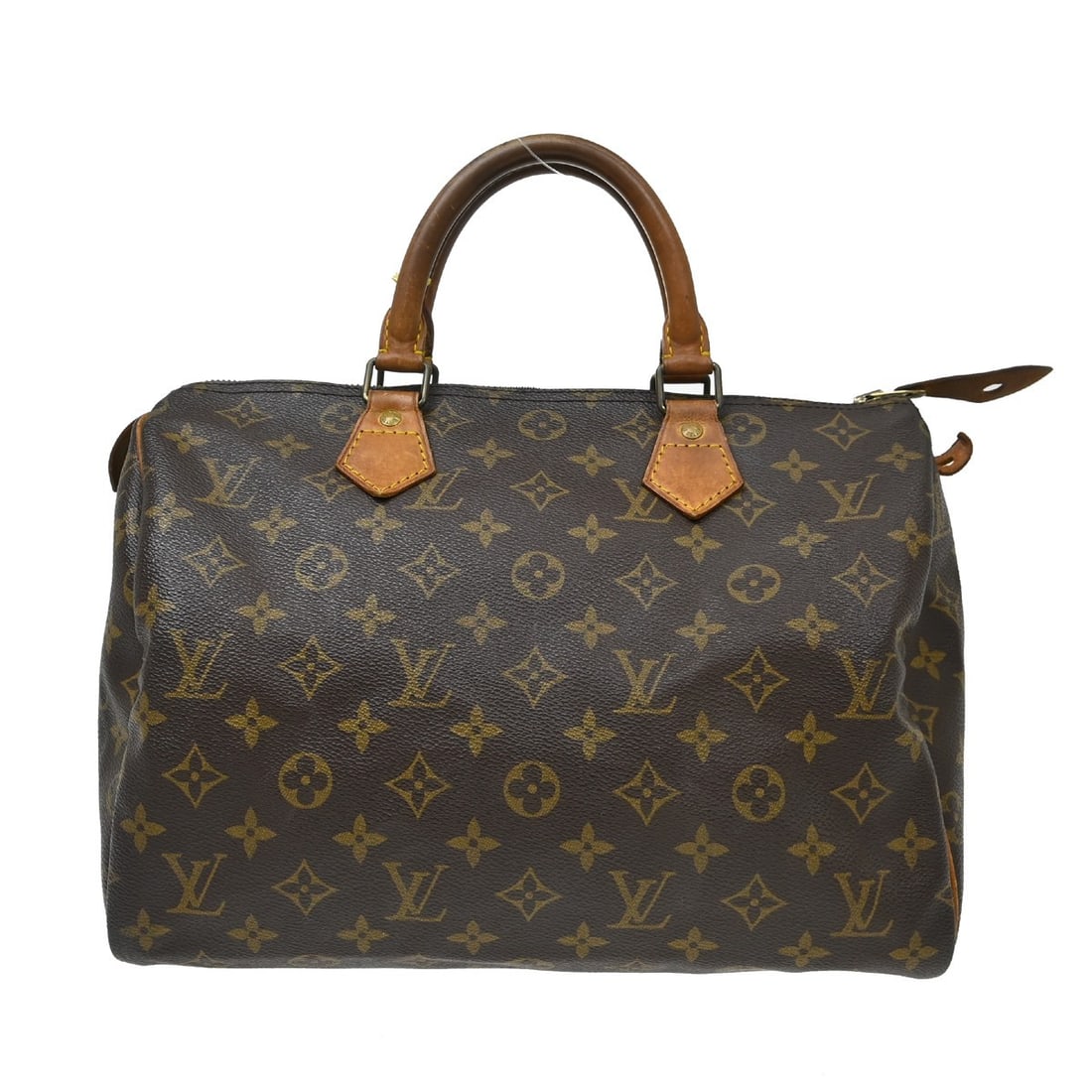 Louis Vuitton Speedy 30 Monogram Canvas Satchel M41526 France: Louis Vuitton Speedy 30 Monogram Canvas Satchel M41526 France Vintage Louis Vuitton Speedy 30 handbag in Monogram canvas with leather double handles and a zip closure. This satchel-style top handle ba