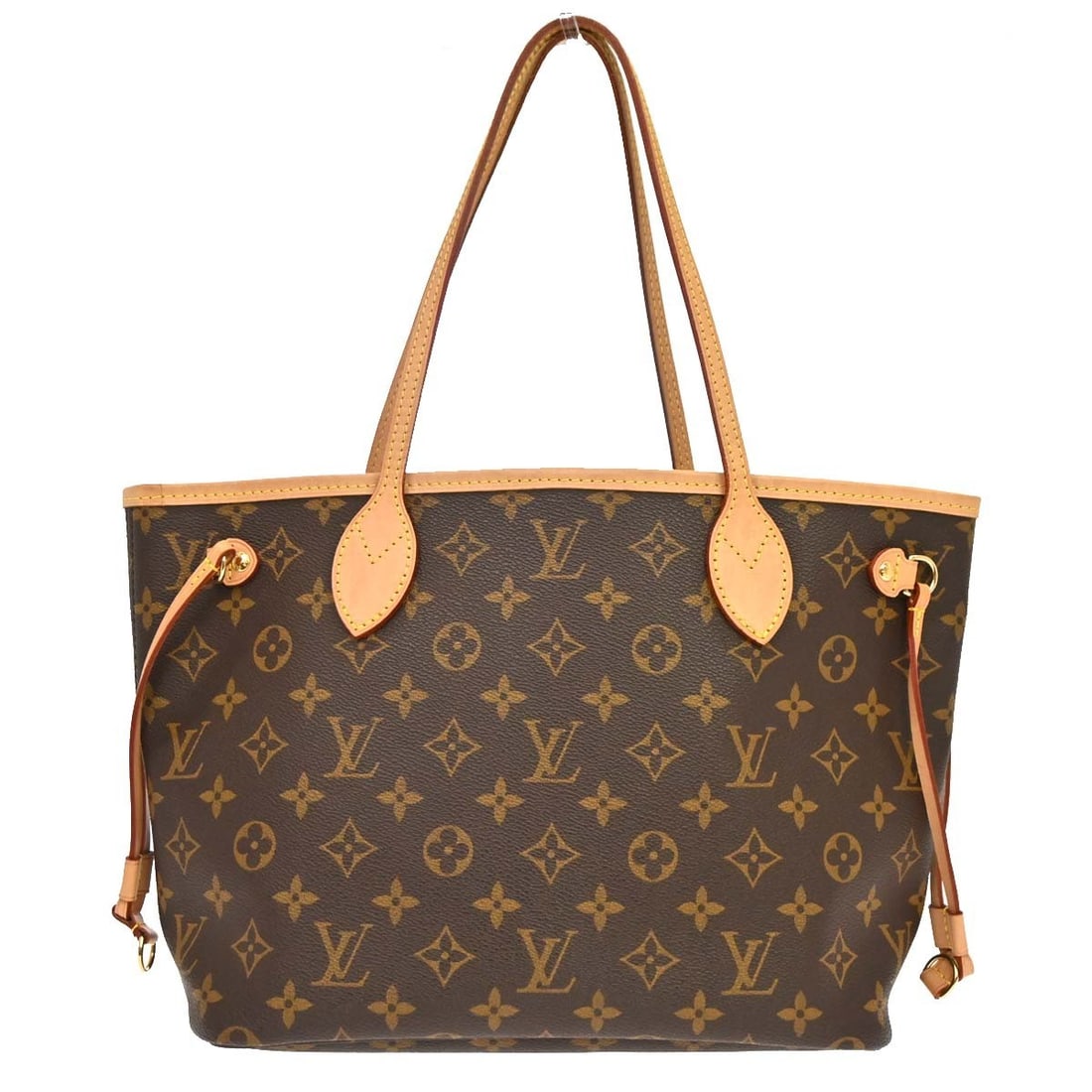 Louis Vuitton Neverfull PM Monogram Canvas Tote Bag M46979: Louis Vuitton Neverfull PM Monogram Canvas Tote Bag M46979 Louis Vuitton Monogram Neverfull PM tote handbag in brown monogram canvas and leather, made in France. It features a hook and loop closure, d