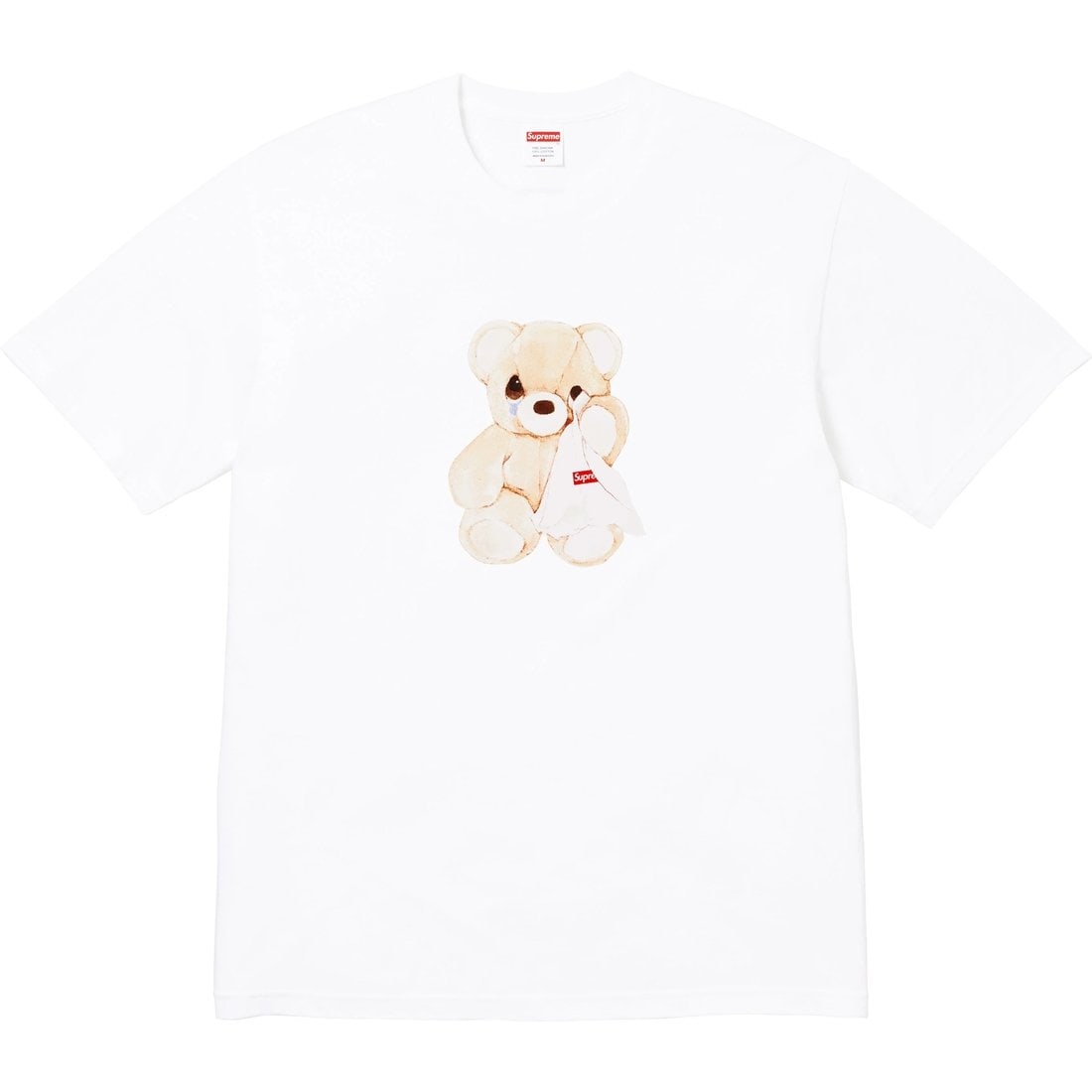 Supreme Bear graphic white cotton tee size Large: Supreme Bear graphic white cotton tee size Large The Supreme Bear White Tee features a playful bear graphic on premium white cotton, offering both comfort and a signature streetwear style. Designed wi
