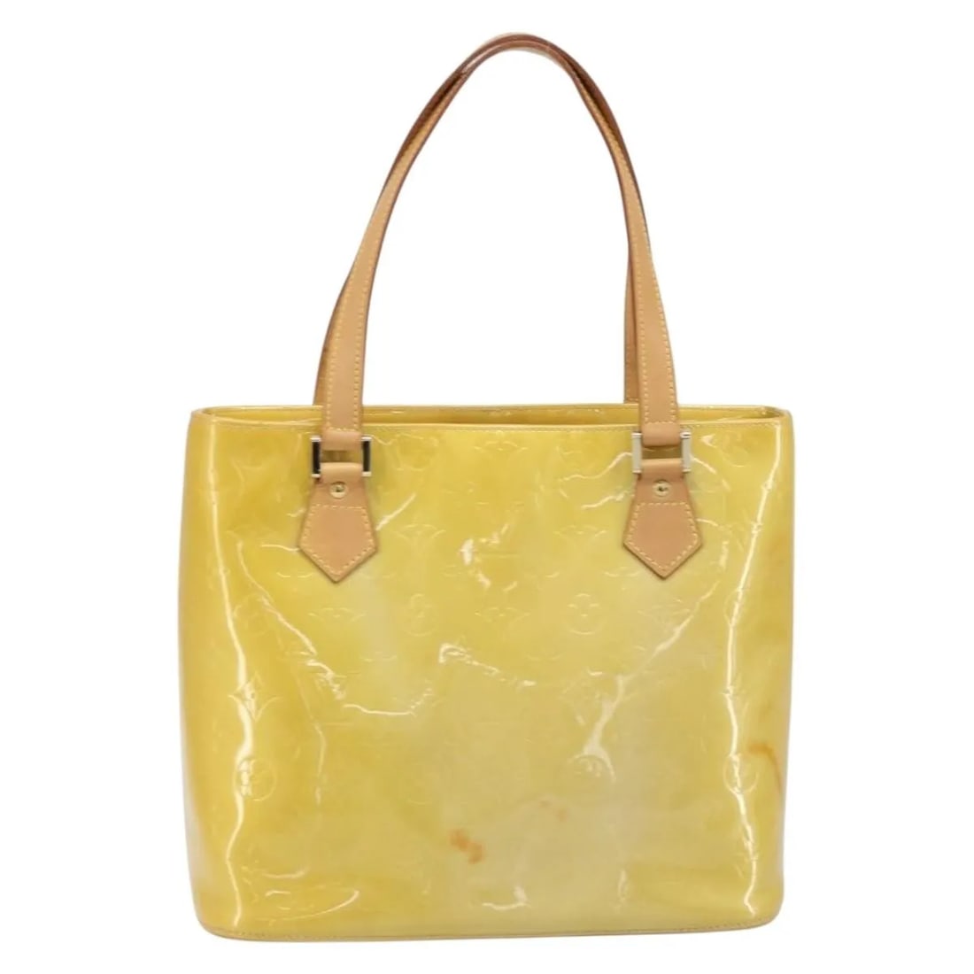 Houston Beige Monogram Vernis Patent Leather Bag by Louis Vuitton: Houston Beige Monogram Vernis Patent Leather Bag by Louis Vuitton This Louis Vuitton Houston Handbag features the Monogram Vernis design in beige patent leather. Designed for women, the bag was crafte