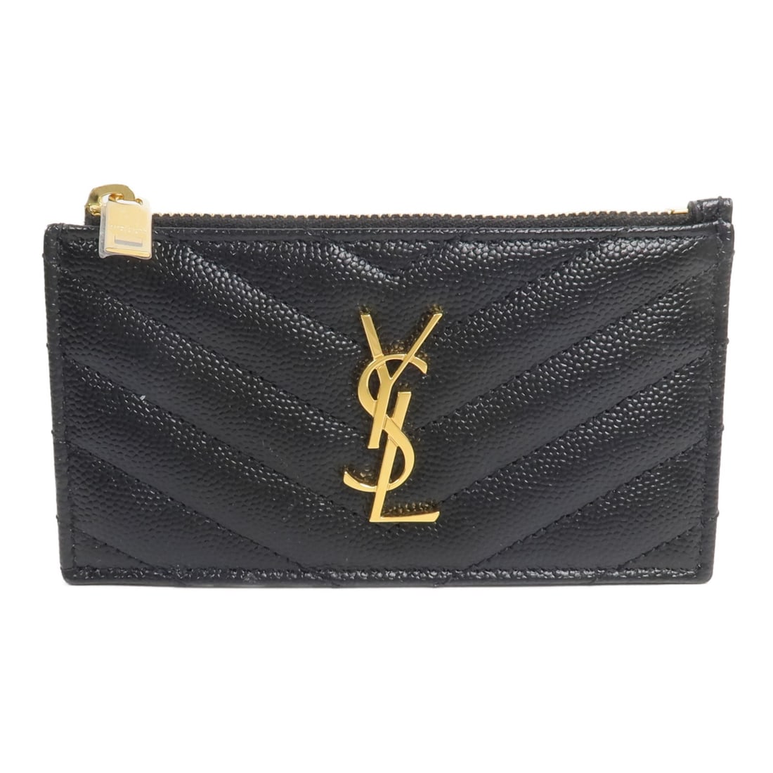 Saint Laurent 607915 black calfskin card holder with box and dust bag: Saint Laurent 607915 black calfskin card holder with box and dust bag This Saint Laurent YSL card case is crafted from black calfskin leather and features gold-tone hardware. It is identified by model