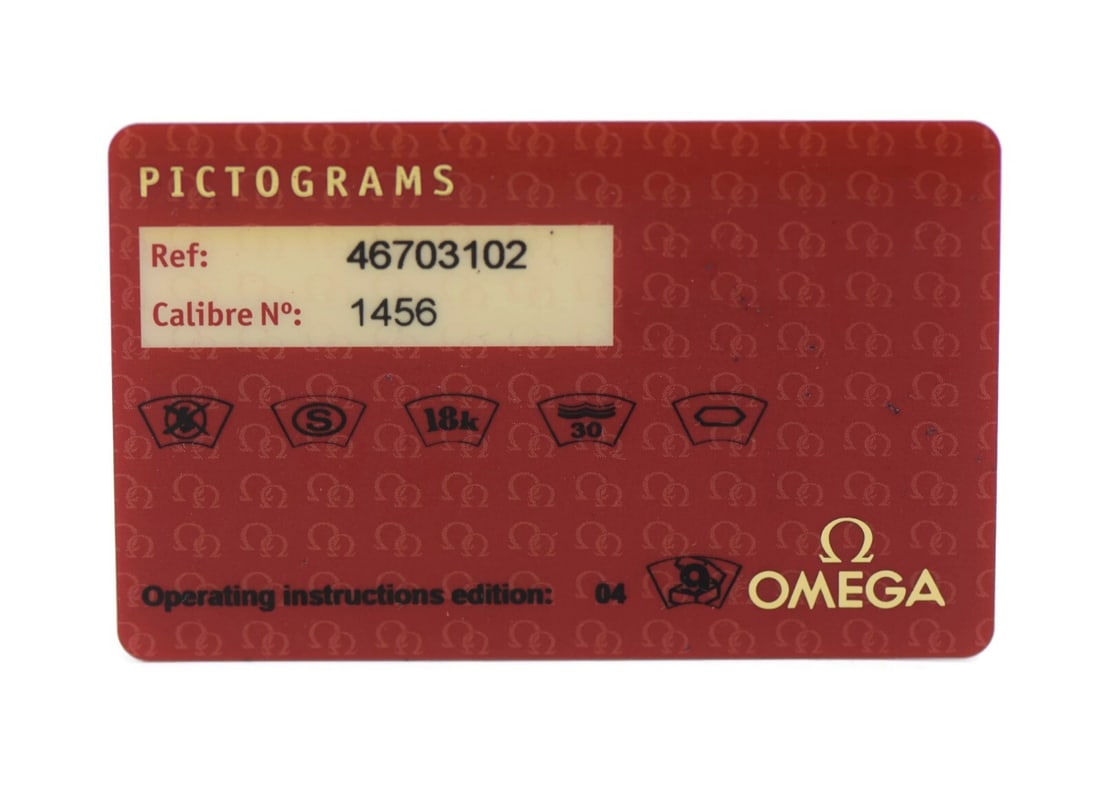 Pictogram Card for Omega Caliber 1456 Model 46703102 (1 of 1)