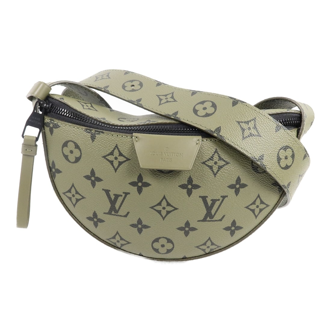 Louis Vuitton M23838 LV Moon Monogram Canvas Crossbody Bag Green: Louis Vuitton M23838 LV Moon Monogram Canvas Crossbody Bag Green Louis Vuitton LV Moon Crossbody Shoulder Bag, model M23838, in green. It is made from monogram canvas and PVC coated canvas, and comes 