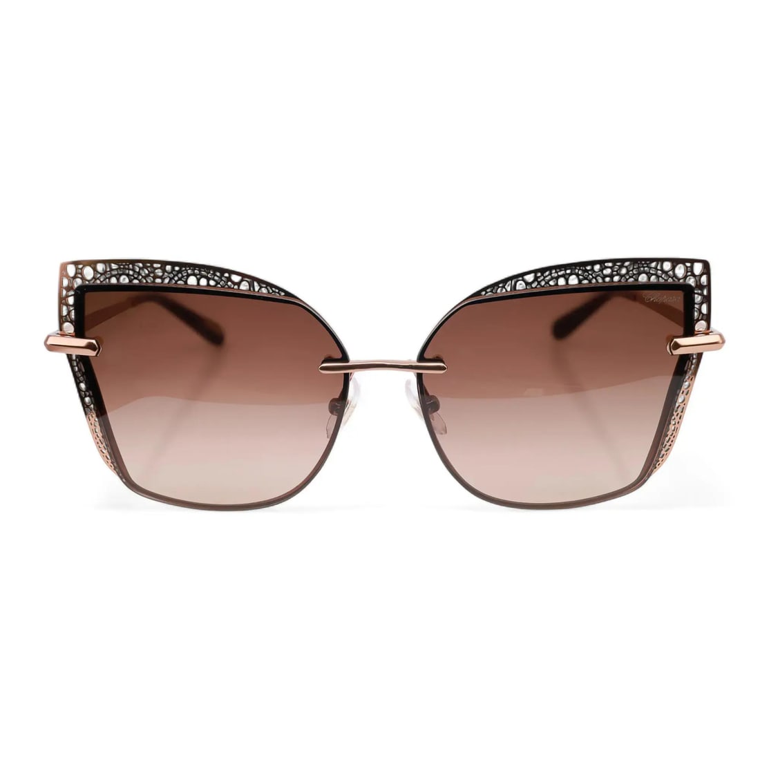 Chopard 95221-0419 Cat Eye Rimless Gold Sunglasses with Brown Gradient Lenses: Chopard 95221-0419 Cat Eye Rimless Gold Sunglasses with Brown Gradient Lenses Introducing the luxurious Chopard Sunglasses 95221-0419, designed for both men and women, perfect for enhancing your stree