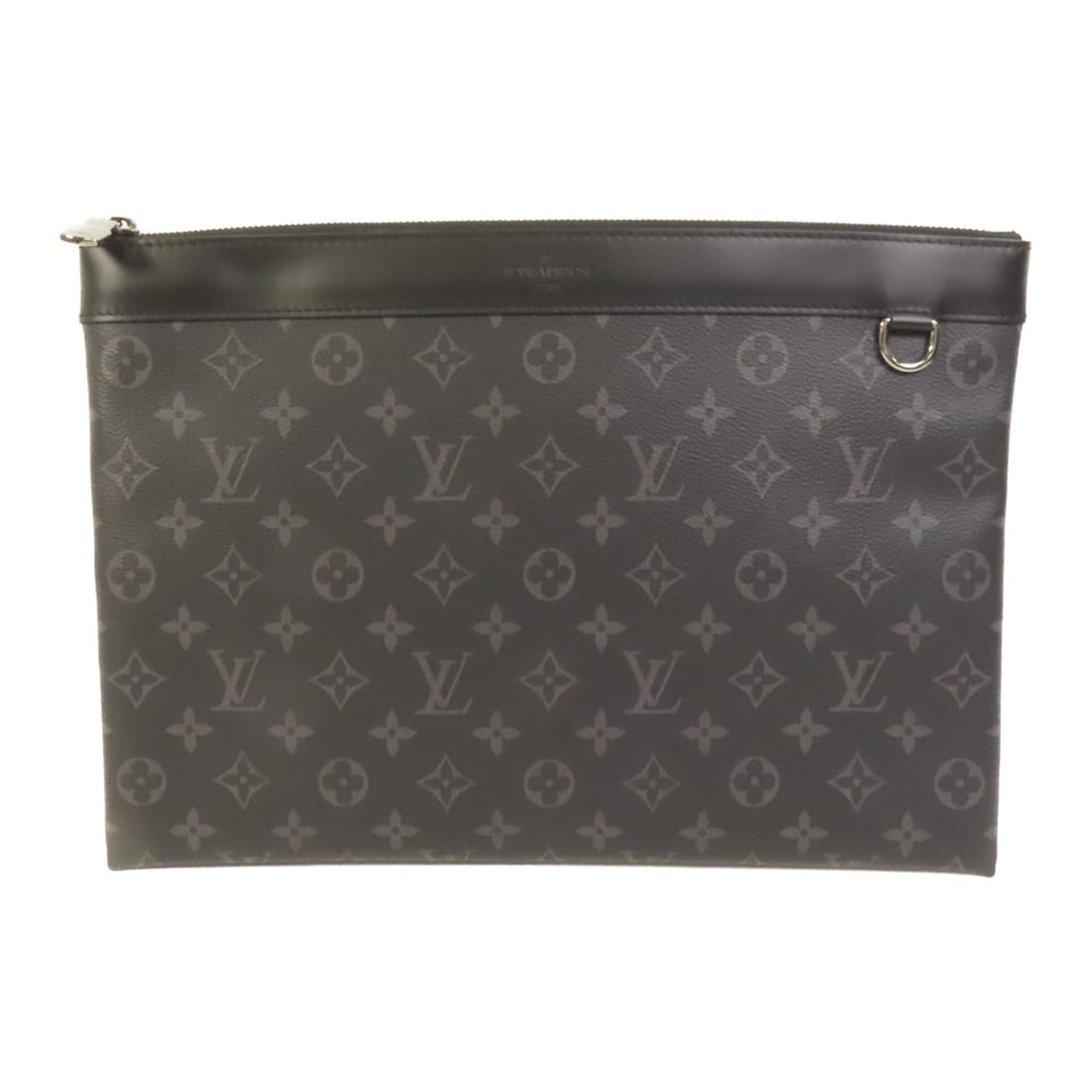 Louis Vuitton M62291 Discovery Pochette Clutch Monogram Eclipse Black: Louis Vuitton M62291 Discovery Pochette Clutch Monogram Eclipse Black Louis Vuitton LV Discovery Pochette Clutch Bag, model M62291, in Monogram Eclipse and black PVC coated canvas. This men's regular-