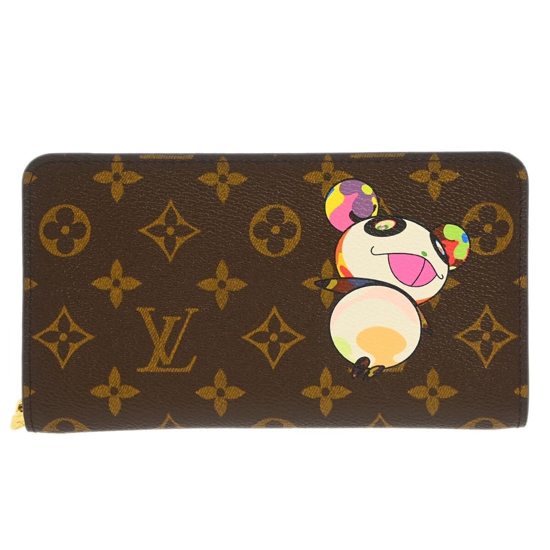 Louis Vuitton Porte Monnaie Zip Long Wallet Monogram Panda M61729: Louis Vuitton Porte Monnaie Zip Long Wallet Monogram Panda M61729 Louis Vuitton long wallet in brown Monogram canvas and leather, featuring a zip-around closure and logo accent. It is made in Spain an