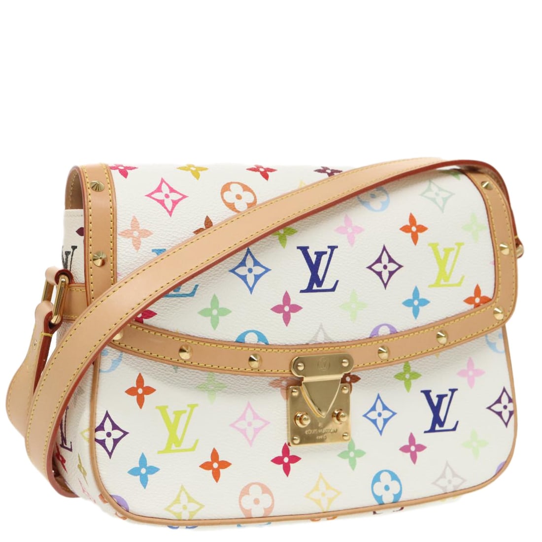 Louis Vuitton Sologne White Monogram Multicolor Canvas Shoulder Bag M92661: Louis Vuitton Sologne White Monogram Multicolor Canvas Shoulder Bag M92661 Louis Vuitton Sologne shoulder bag in white Monogram Multicolor canvas. Made in France, this bag includes a dust bag and item