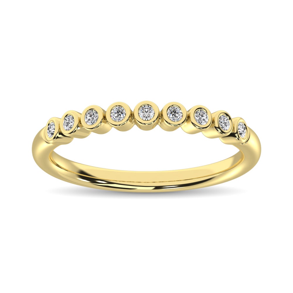 Diamond 1/10 Ct.Tw. Stackable Band in 14K Rose Gold: Diamond 1/10 Ct.Tw. Stackable Band in 14K Rose Gold 14k Rose Gold Stone Color: G-h Stone Clarity: I1 Each ring is presented in standard size 6.5. Complimentary resizing is available between sizes 510 