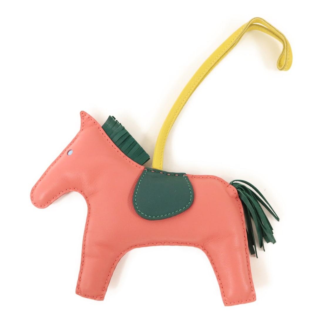 Hermes Rodeo GM lambskin bag charm Rose Azalee Malachite (1 of 10)