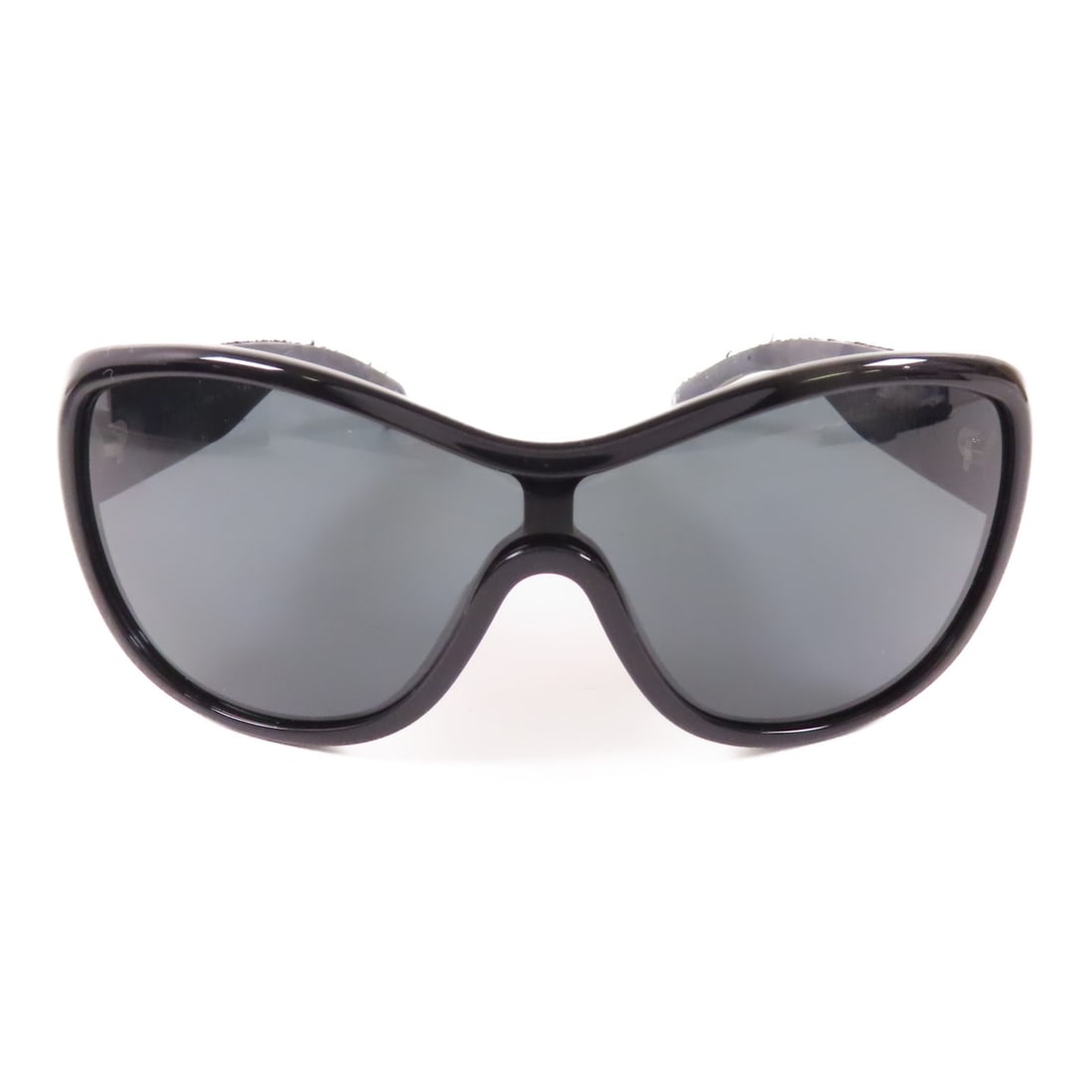CHANEL 5242-A Black PVC Sunglasses with CC SHW: CHANEL 5242-A Black PVC Sunglasses with CC SHW Black CHANEL sunglasses in style 5242-A, made from PVC and designed for women. The sunglasses feature a black frame with black and grey blue lenses, and 