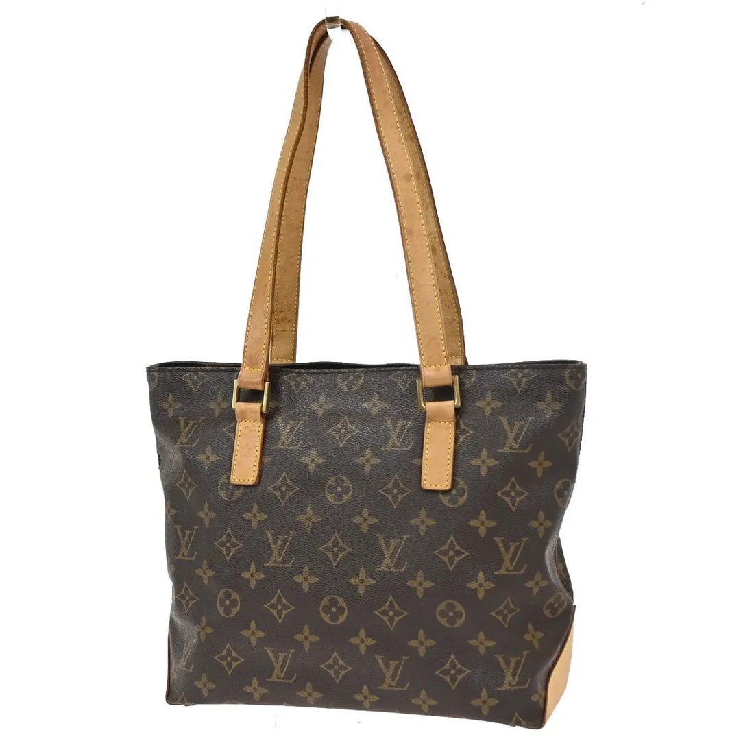 Louis Vuitton Cabas Mezzo Brown Leather Tote: Louis Vuitton Cabas Mezzo Brown Leather Tote The Louis Vuitton Cabas Mezzo Monogram Canvas is a classic handbag crafted for women. Made from brown leather, this bag features the iconic monogram design