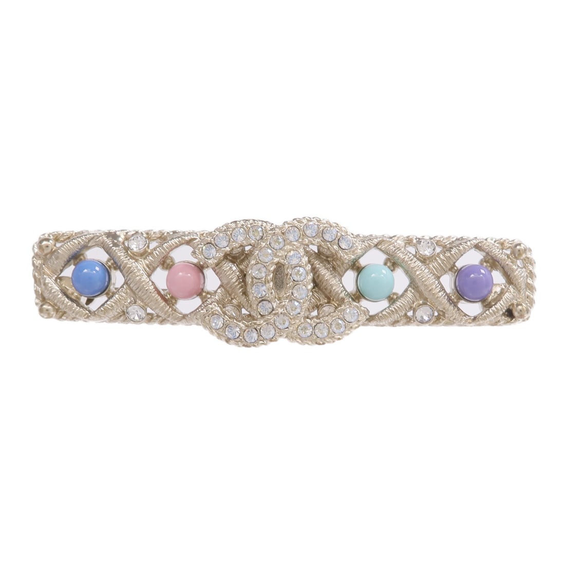 CHANEL CC Logo Brooch Gold Tone Multicolor Metal: CHANEL CC Logo Brooch Gold Tone Multicolor Metal CHANEL CC brooch in metal with a gold finish and multicolor accents in pink, blue, green, and purple. It comes with a storage box and is marked with da
