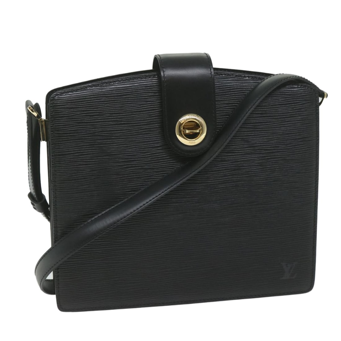 Louis Vuitton M52342 Capuchin Black Epi Leather Shoulder Bag: Louis Vuitton M52342 Capuchin Black Epi Leather Shoulder Bag Louis Vuitton Epi Capuchin Shoulder Bag in black Epi leather. Made in France, this shoulder bag features a shoulder drop of approximately 3