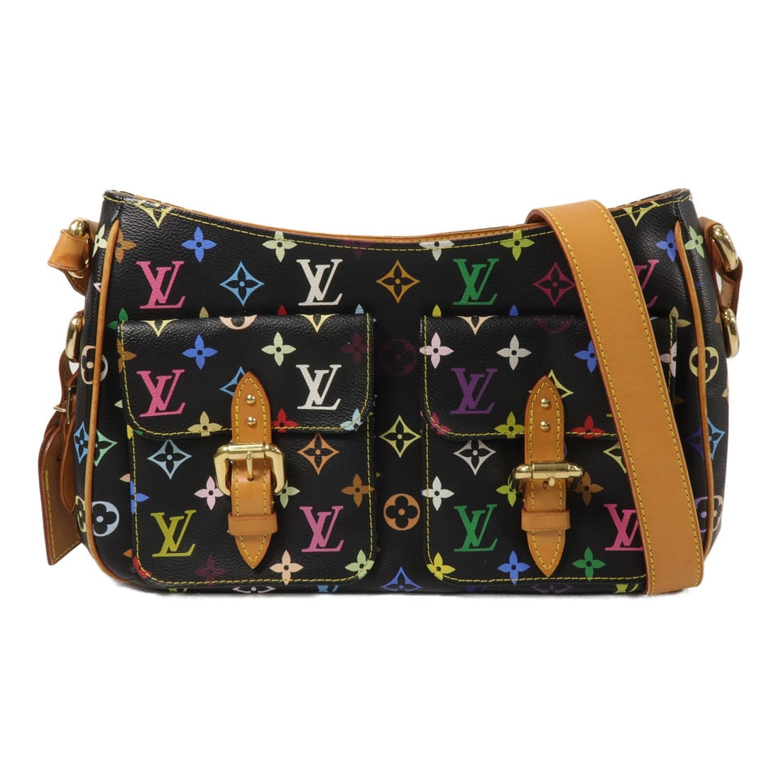 Louis Vuitton Ludge GM M40052 shoulder bag Monogram Multicolore black: Louis Vuitton Ludge GM M40052 shoulder bag Monogram Multicolore black A Louis Vuitton Ludge GM shoulder bag in BlackxBlack, made from Monogram Multicolore and PVC coated canvas. This model is identifi