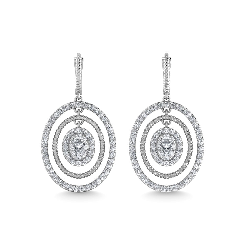 Diamond 1 1/2 Ct.Tw. Danglers Earrings in 14K White Gold: Diamond 1 1/2 Ct.Tw. Danglers Earrings in 14K White Gold 14k White Gold Stone Color: G-h Stone Clarity: Si2 This item may take 2-5 weeks for shipping. PLEASE NOTE: Framed, Large, or heavy items do not