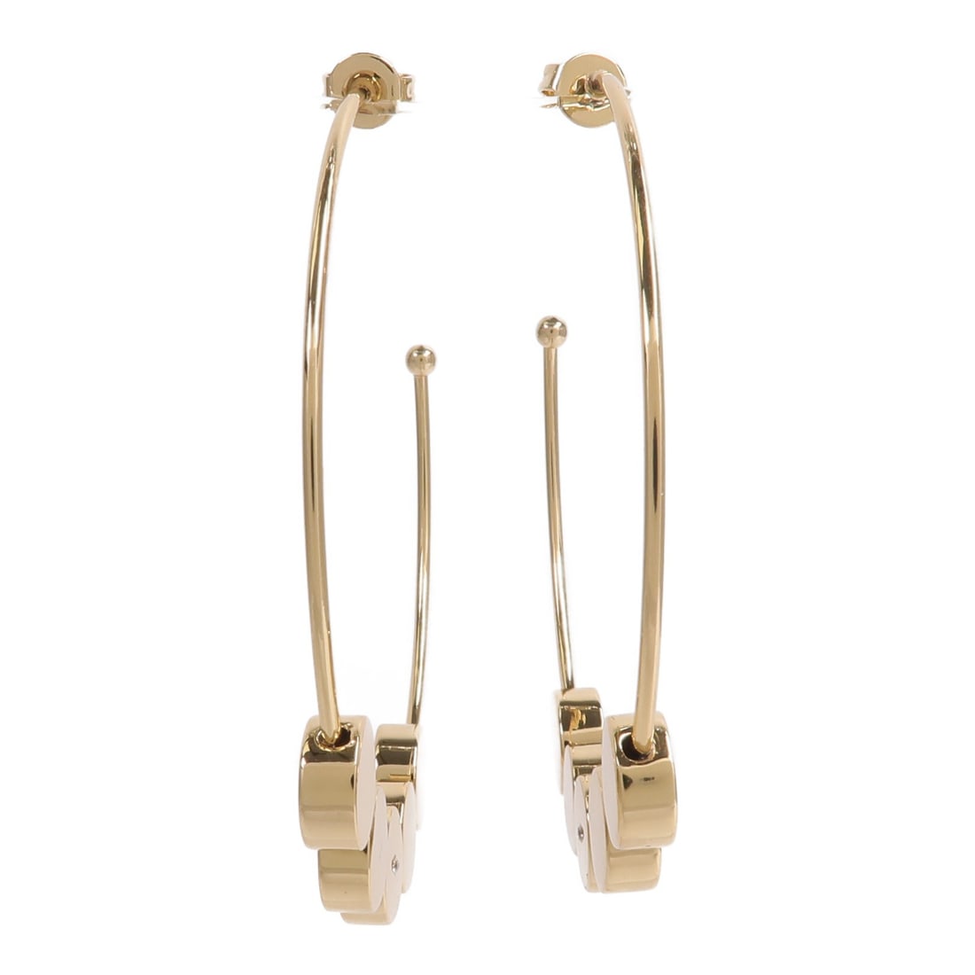 COACH White and Gold Enamel Hoop Earrings Plated Brass: COACH White and Gold Enamel Hoop Earrings Plated Brass COACH enamel hoop earrings in plated brass with a white and gold color combination. The earrings are listed in very good AB condition and come wi