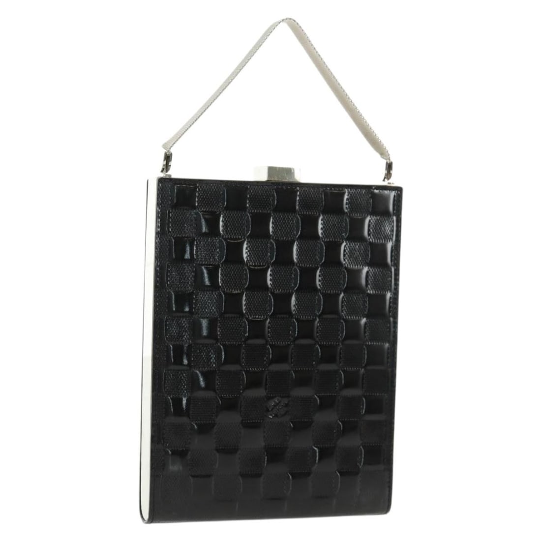 Louis Vuitton M92103 Ange GM Black Handbag with Dust Bag Mirror: Louis Vuitton M92103 Ange GM Black Handbag with Dust Bag Mirror A Louis Vuitton Damier Vernis Ange GM handbag in black, presented in very good AB condition. It features monogram canvas construction, w