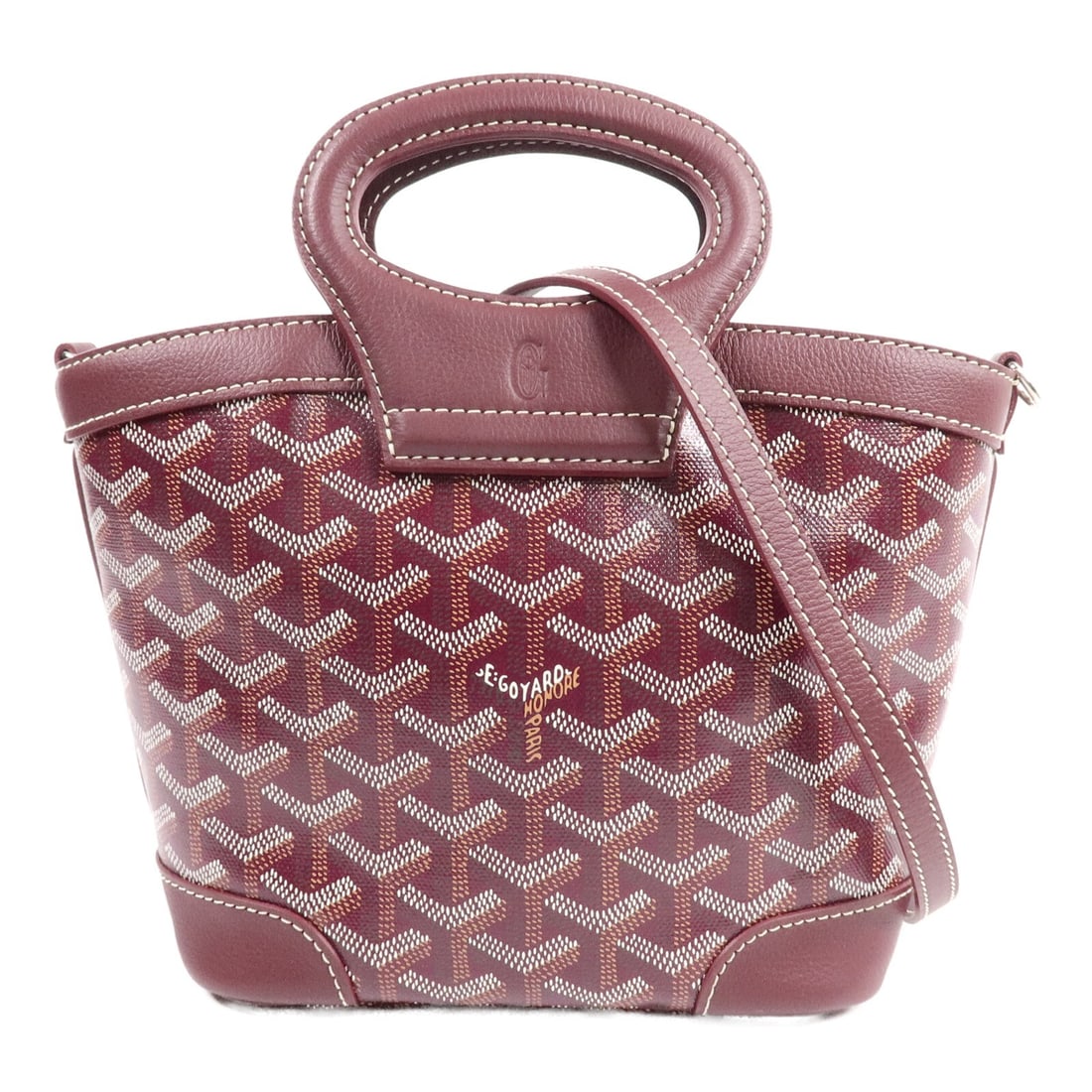 Goyard Beluga Mini 2 Way Shoulder Bag Red PVC Coated Canvas: Goyard Beluga Mini 2 Way Shoulder Bag Red PVC Coated Canvas A GOYARD Beluga Mini 2 Way Shoulder Bag in red PVC coated canvas. It features a two-way design and comes with a shoulder strap and storage b
