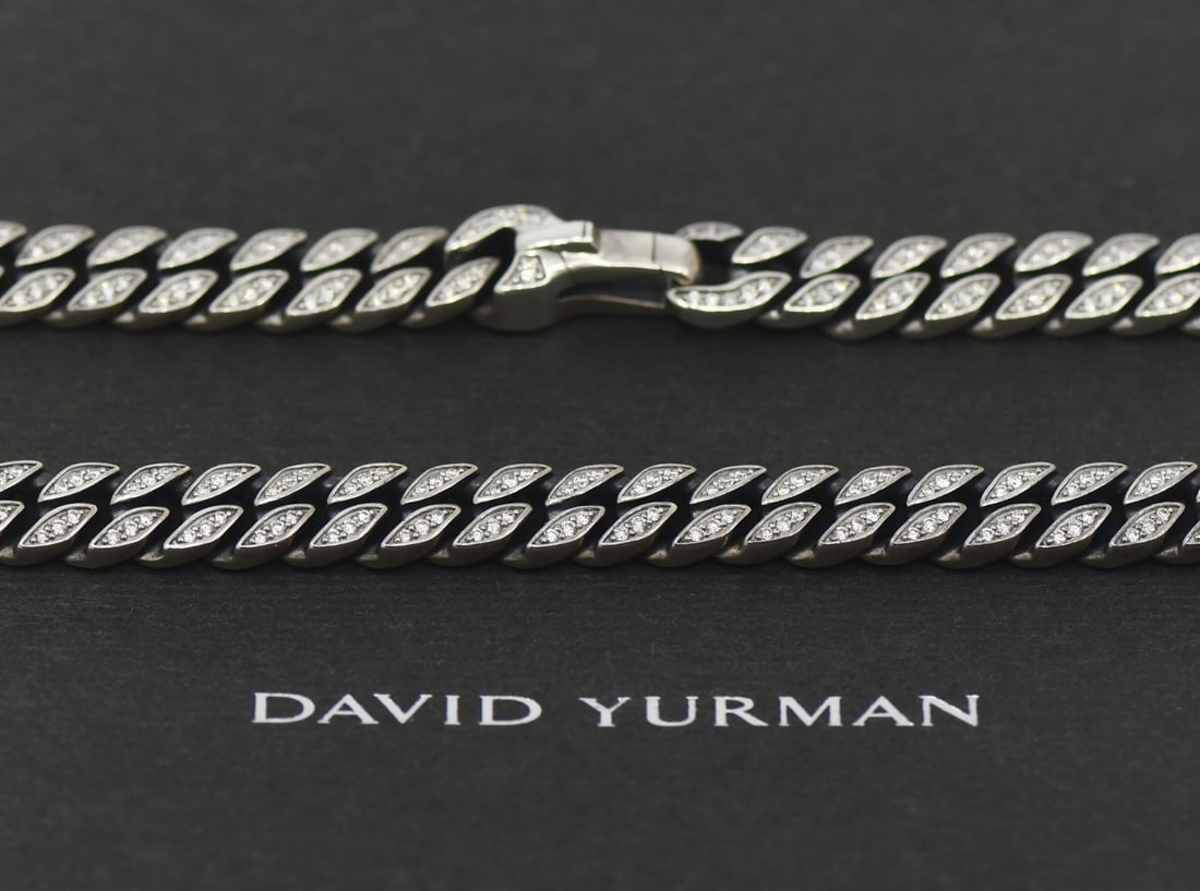 David Yurman Chain Necklace in 925 Sterling Silver with Diamonds (1 of 4)
