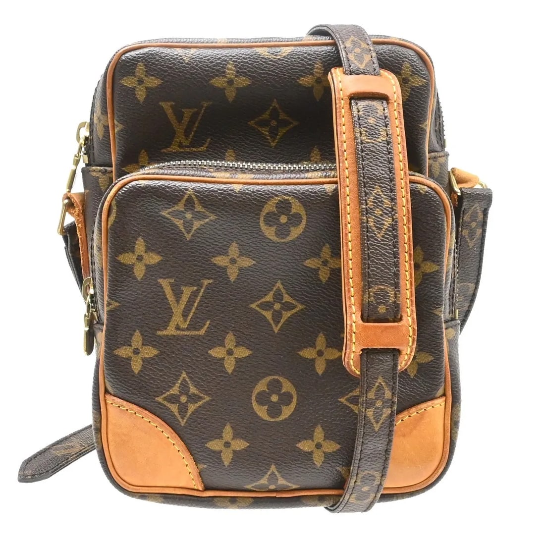 Louis Vuitton Amazone Unisex Brown Canvas Shoulder Bag: Louis Vuitton Amazone Unisex Brown Canvas Shoulder Bag Vintage Louis Vuitton Amazone shoulder bag in brown monogram canvas. This unisex piece is in fair condition with visible wear consistent with age