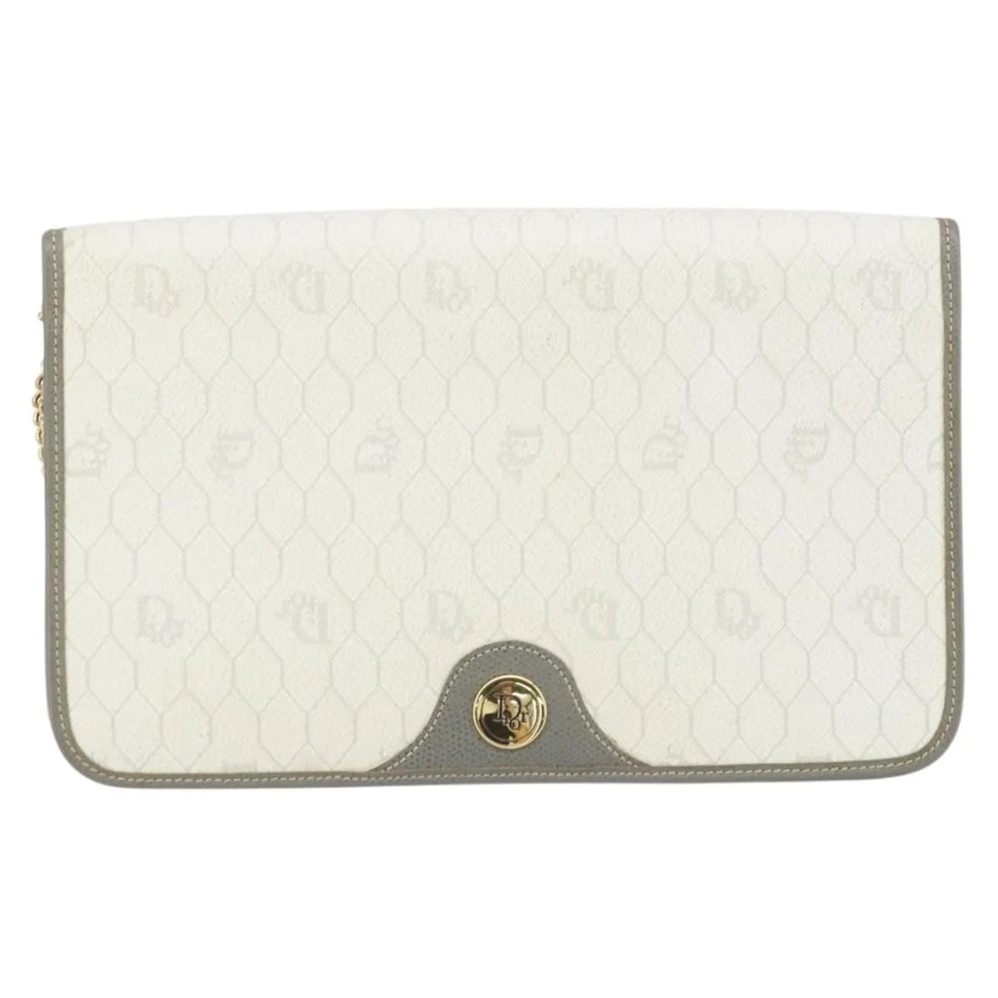 Vintage Honeycomb Chain White Canvas Shoulder Bag by Christian Dior: Vintage Honeycomb Chain White Canvas Shoulder Bag by Christian Dior This Christian Dior vintage Honeycomb chain bag features a classic white canvas exterior with signature honeycomb pattern and chain 