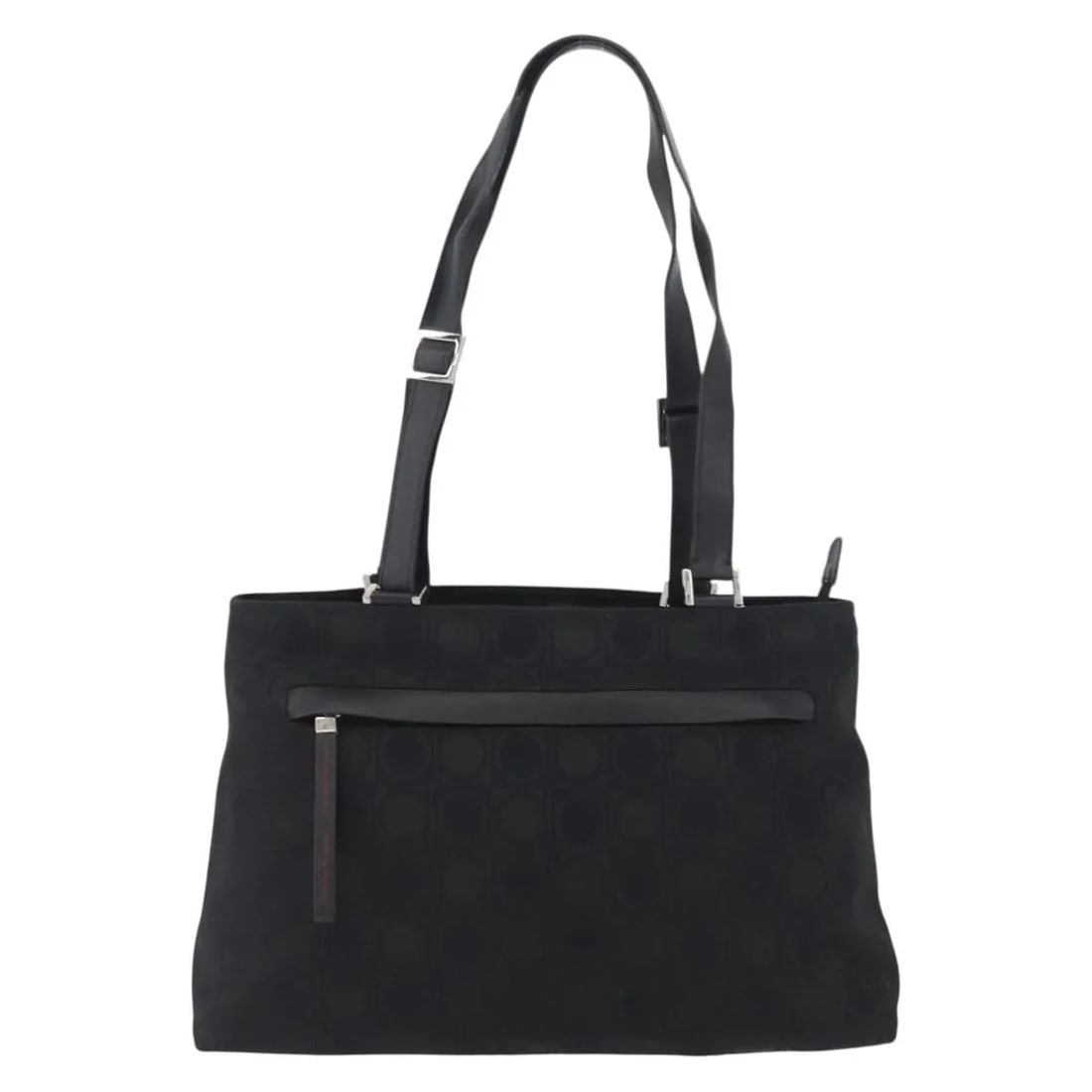 Gancini Canvas Tote Bag by Salvatore Ferragamo Black Italy: Gancini Canvas Tote Bag by Salvatore Ferragamo Black Italy This Salvatore Ferragamo Gancini Tote features a classic Gancini canvas design in black, crafted for women. The tote is made in Italy and off