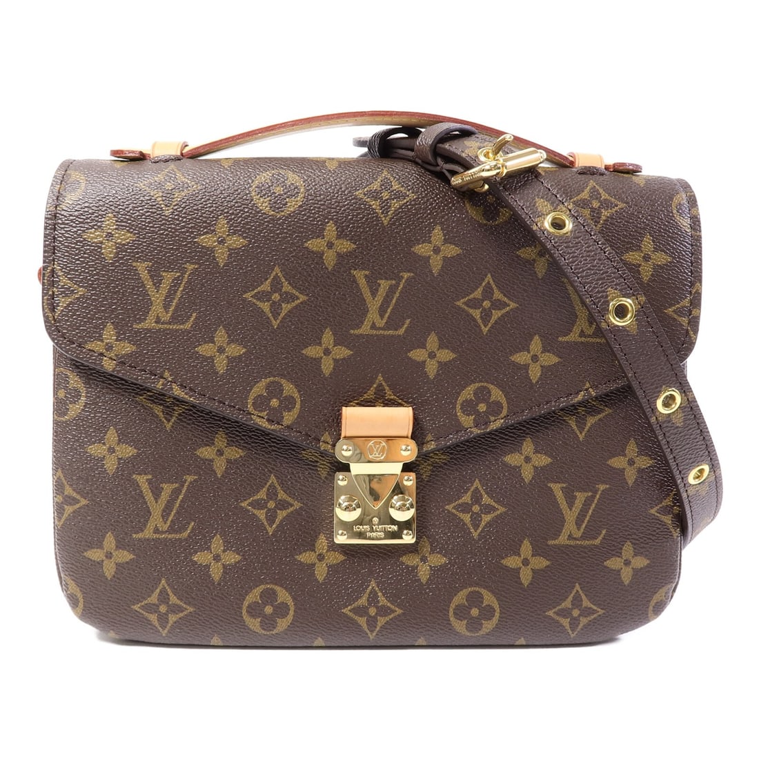 Louis Vuitton Pochette Metis MM M44875 Monogram 2 Way Handbag: Louis Vuitton Pochette Metis MM M44875 Monogram 2 Way Handbag A Louis Vuitton Pochette Metis MM 2 Way Bag in brown Monogram x PVC coated canvas, model M44875. It features a flap closure, one outside/i