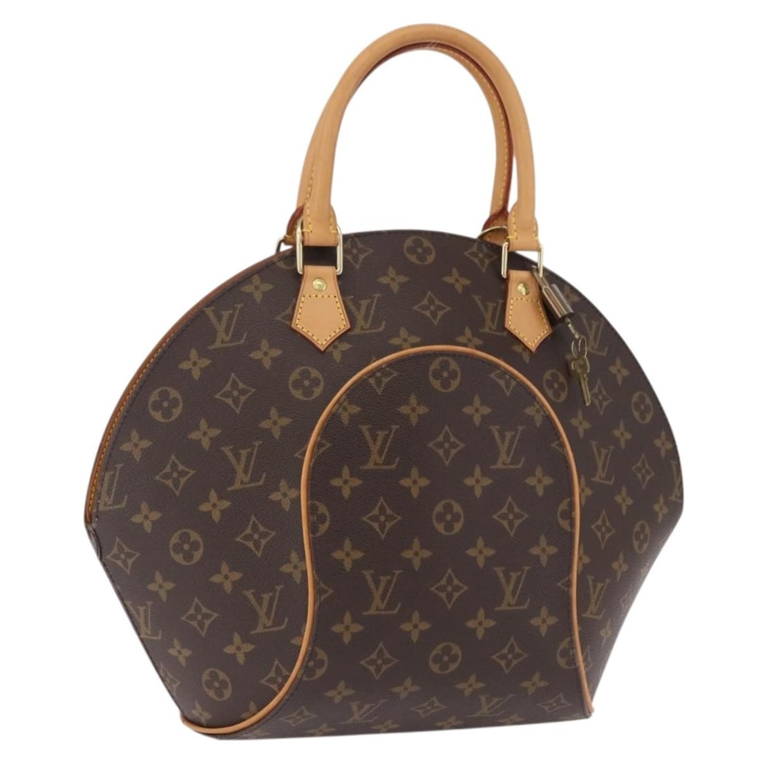 Louis Vuitton M51126 Ellipse MM Monogram Canvas Handbag: Louis Vuitton M51126 Ellipse MM Monogram Canvas Handbag Louis Vuitton Monogram Ellipse MM handbag in Monogram Canvas, made in France. It comes with a dust bag, padlock, and two keys. The bag is descri
