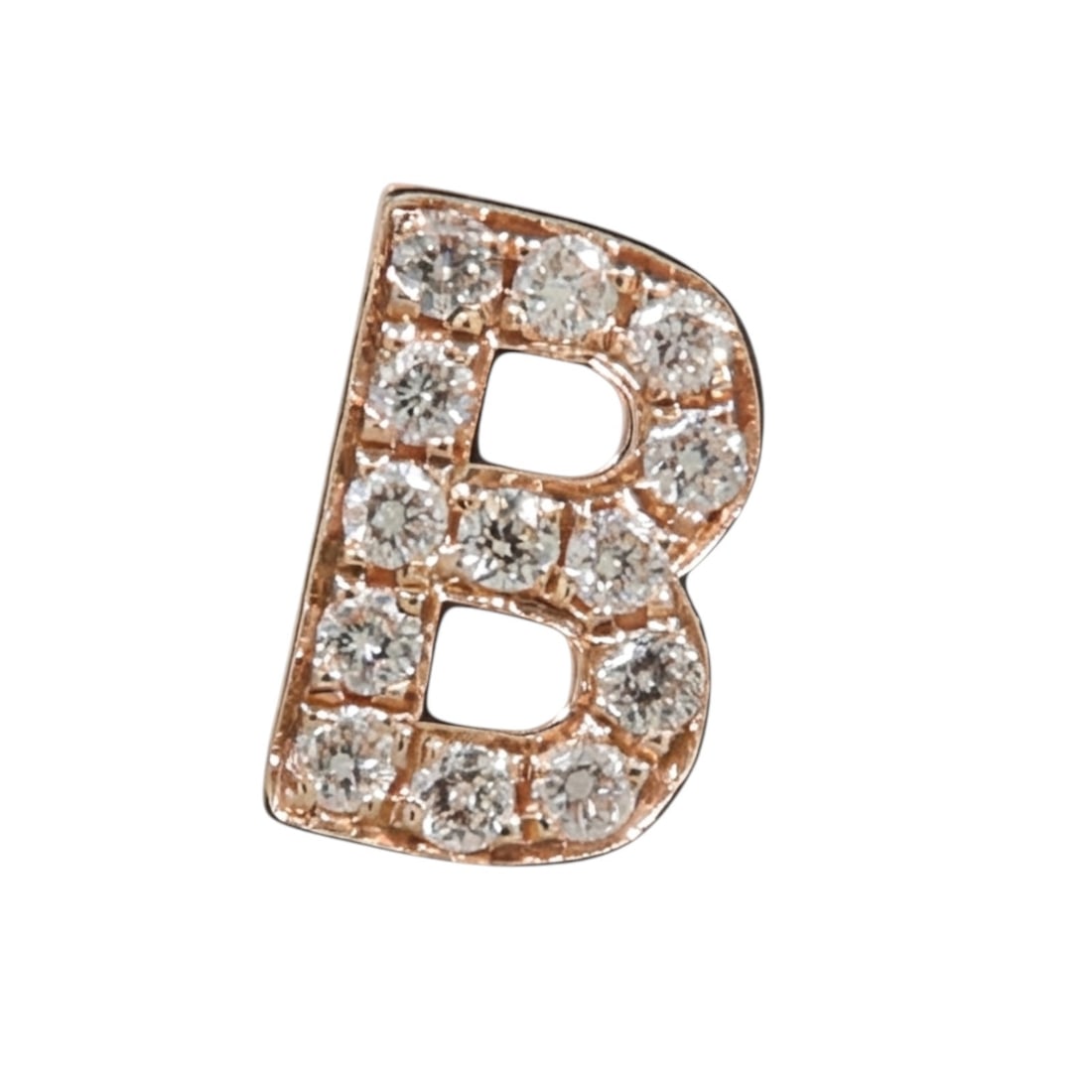 Pierced Diamond Earring in 18K Rose Gold by JEWELRY: Pierced Diamond Earring in 18K Rose Gold by JEWELRY Pierced earrings in K18PG rose gold with diamond accents. The earrings are described as clear in color and are intended for women. Condition is AB: 