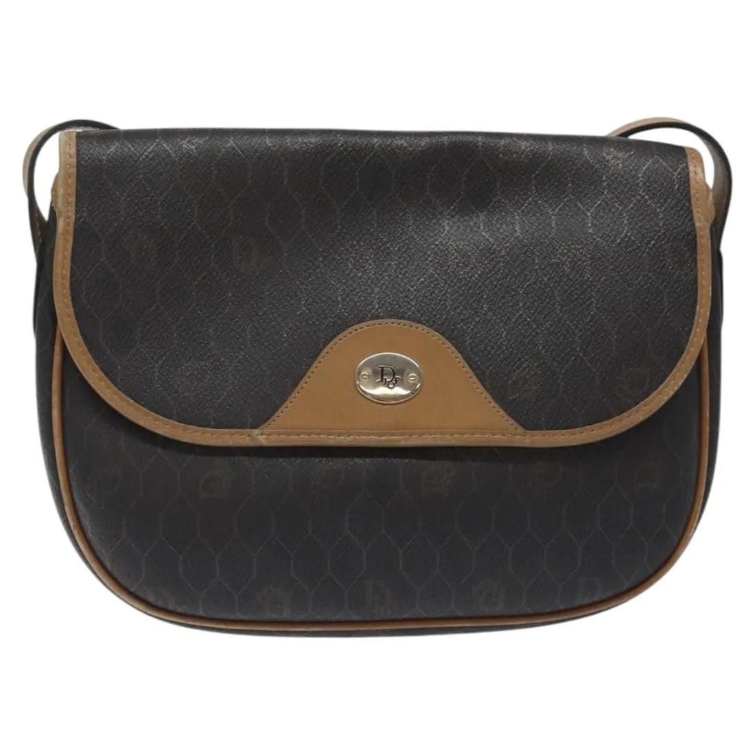 Christian Dior Vintage Honeycomb Flap Canvas Shoulder Bag Black: Christian Dior Vintage Honeycomb Flap Canvas Shoulder Bag Black Vintage Christian Dior Honeycomb Flap shoulder bag in black canvas with a flap-front design. Made in France, this pre-owned piece shows 