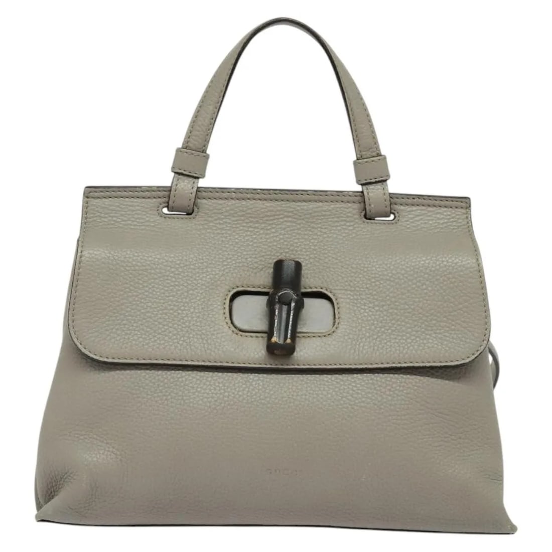 Gucci Bamboo Daily Top Handle Bag Gray Leather: Gucci Bamboo Daily Top Handle Bag Gray Leather A Gucci Bamboo Daily Top Handle leather bag in gray, designed for female use. It features a top handle style and was made in Italy. The bag is in good co