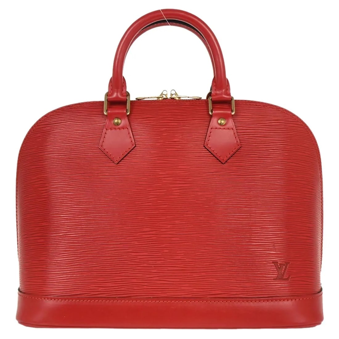 Red Epi Leather Handbag Louis Vuitton Alma: Red Epi Leather Handbag Louis Vuitton Alma This Louis Vuitton Alma handbag is crafted from Epi leather in a striking red color. Designed for women, it features a structured silhouette and offers both 