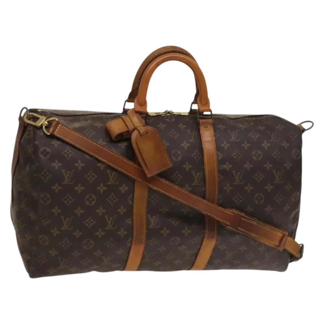 Louis Vuitton Monogram Canvas Keepall Bandouliere Unisex Travel Bag: Louis Vuitton Monogram Canvas Keepall Bandouliere Unisex Travel Bag This Louis Vuitton Keepall Bandouliere bag features the iconic Monogram canvas in brown. Designed for unisex use, the bag shows over