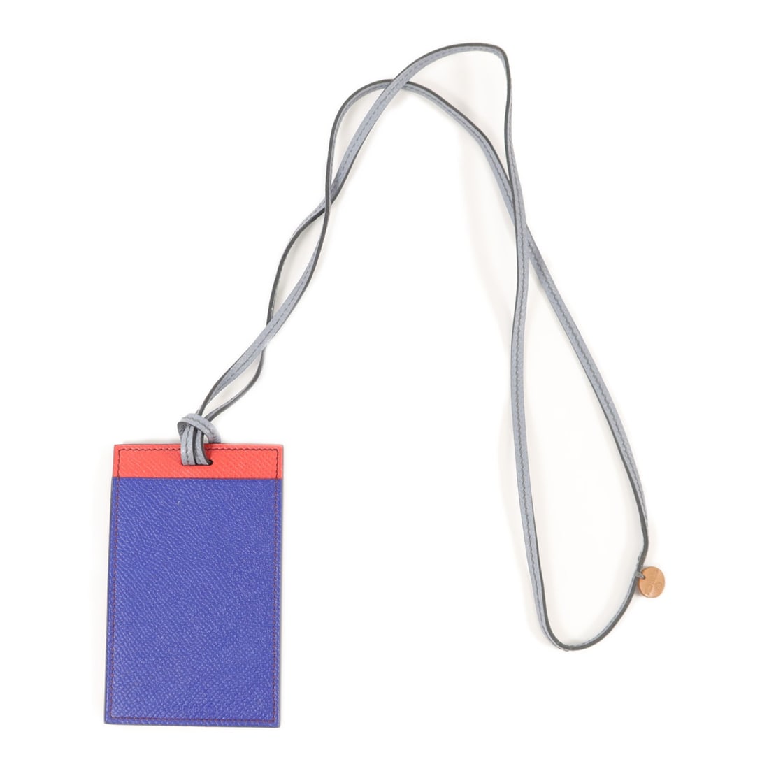Hermes Petit H Epsom Leather Card Case with Strap Blue Red: Hermes Petit H Epsom Leather Card Case with Strap Blue Red Hermes Petit H card holder with strap card case in Blue/Red. It is made from Epsom, calfskin (cowhide), and Veau Epsom, and features two card