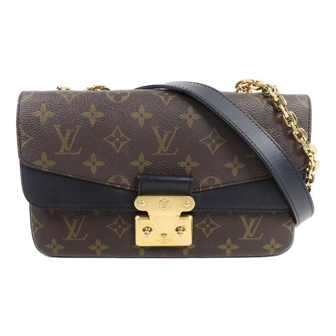 Louis Vuitton Marceau M46126 Monogram Shoulder Bag Brown Black: Louis Vuitton Marceau M46126 Monogram Shoulder Bag Brown Black A Louis Vuitton Marceau shoulder bag in Monogram brown and black, model M46126. It is made from Monogram and PVC coated canvas and featur