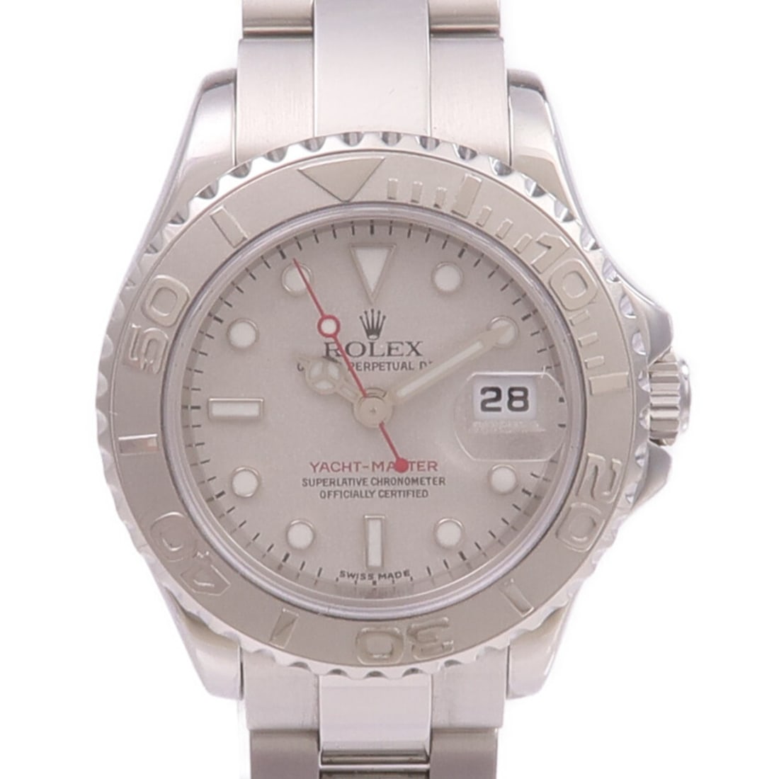 Rolex 169622 Yacht Master ladies automatic wristwatch steel platinum silver (1 of 14)