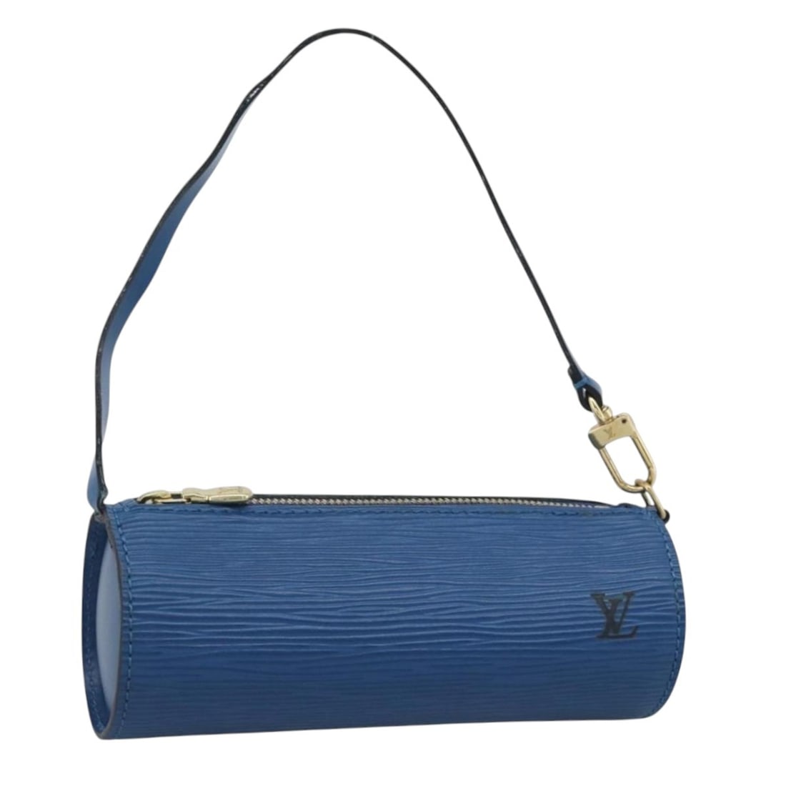 Blue Epi Leather Pouch Louis Vuitton Soufflot France: Blue Epi Leather Pouch Louis Vuitton Soufflot France Louis Vuitton Epi Soufflot pouch in blue Epi leather, made in France. This women's pouch measures approximately 15.5 x 6 x 6 cm and is offered in c