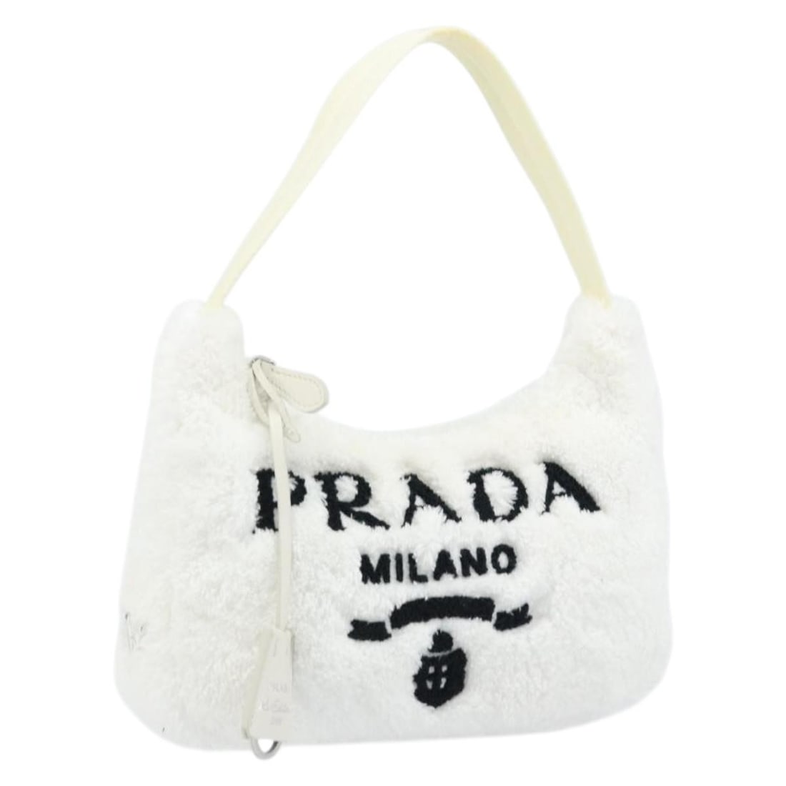 Prada White Pile Handbag with Dust Bag and Clochette (1 of 18)