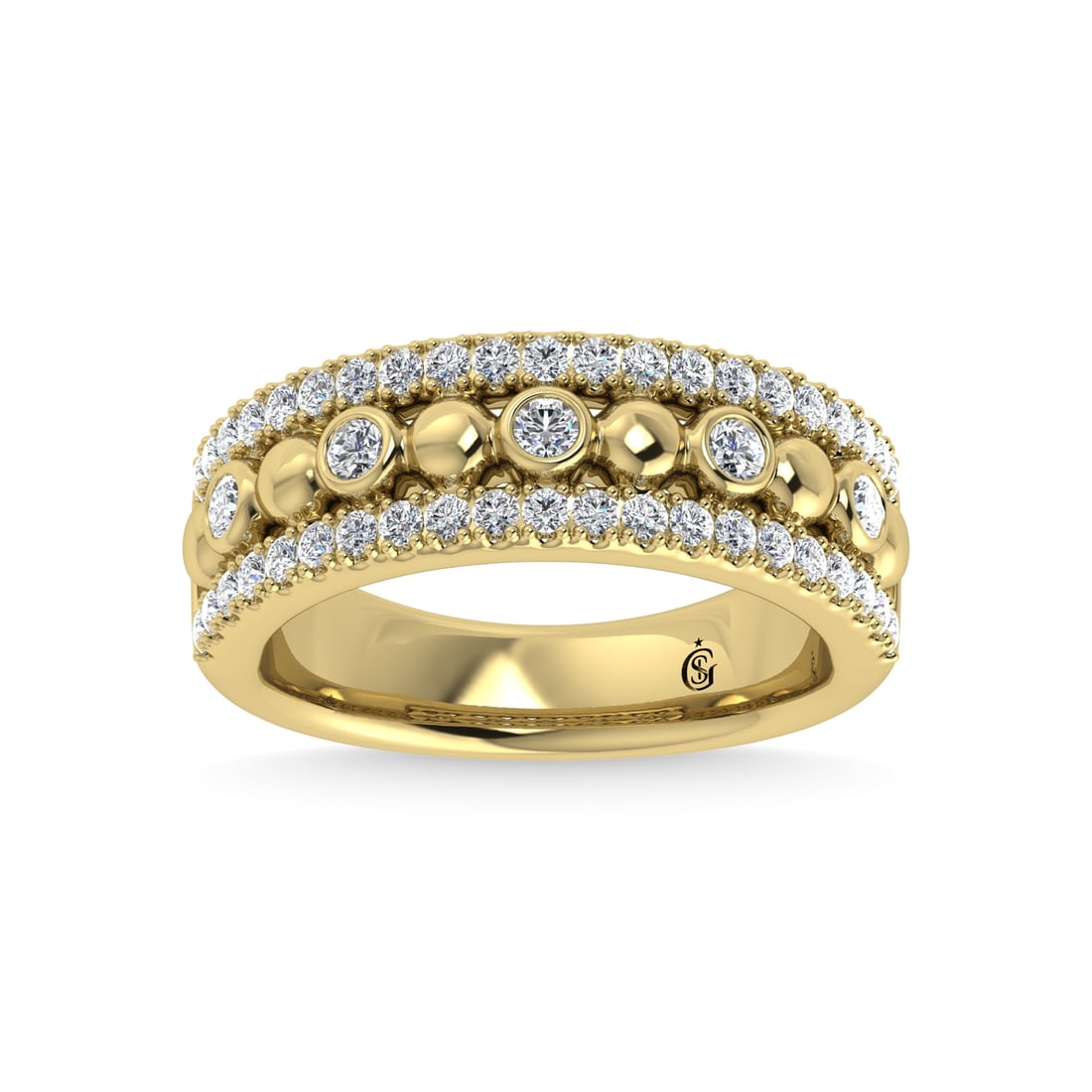 14K Two Tone Diamond 1/2 Ct.Tw. Fashion Ring: 14K Two Tone Diamond 1/2 Ct.Tw. Fashion Ring 14k Two Tone Stone Color: G-h Stone Clarity: Si2 Each ring is presented in standard size 6.5. Complimentary resizing is available between sizes 510 (in 1/4