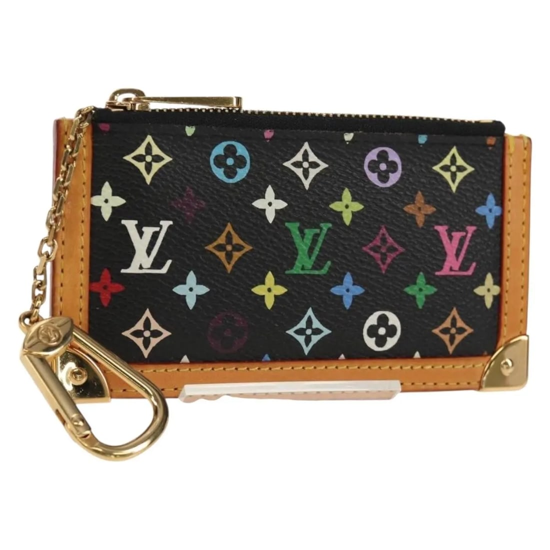 Louis Vuitton Pochette Cles black canvas pouch with box dust bag: Louis Vuitton Pochette Cles black canvas pouch with box dust bag A Louis Vuitton Pochette Cles in black monogram canvas, designed for unisex use. This pre-owned piece is presented in very good conditi